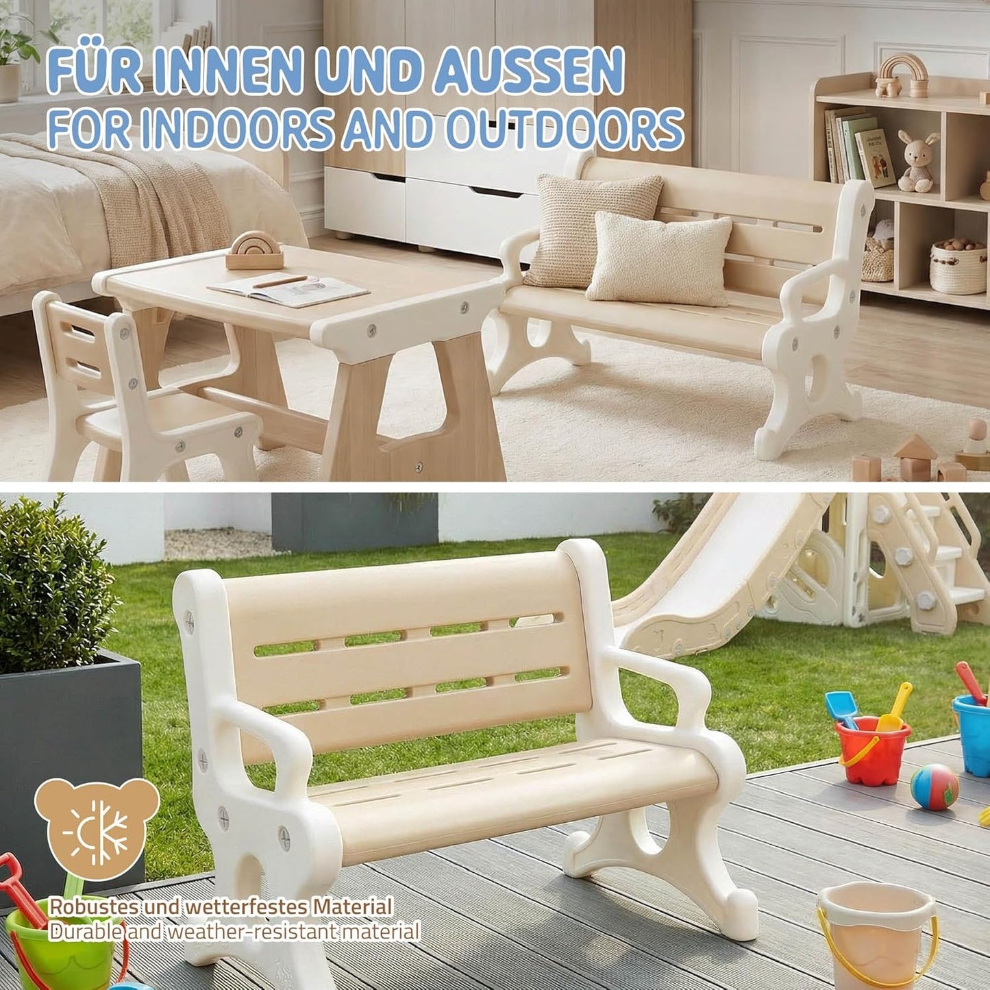 Kindersitzbank Outdoor mit Kippschutz & Stecksystem
