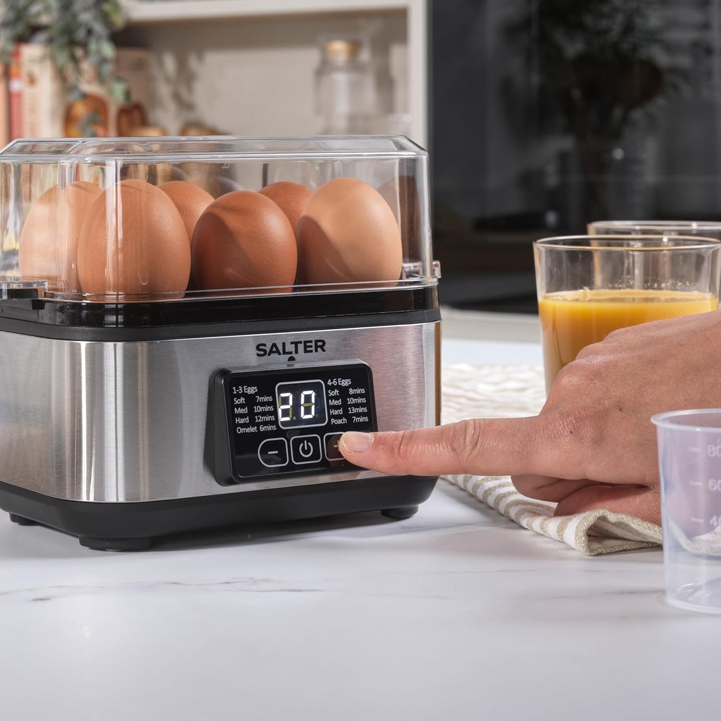 3-in-1 Eierkocher mit Omelett- und Pochierfunktion, EU Stecker