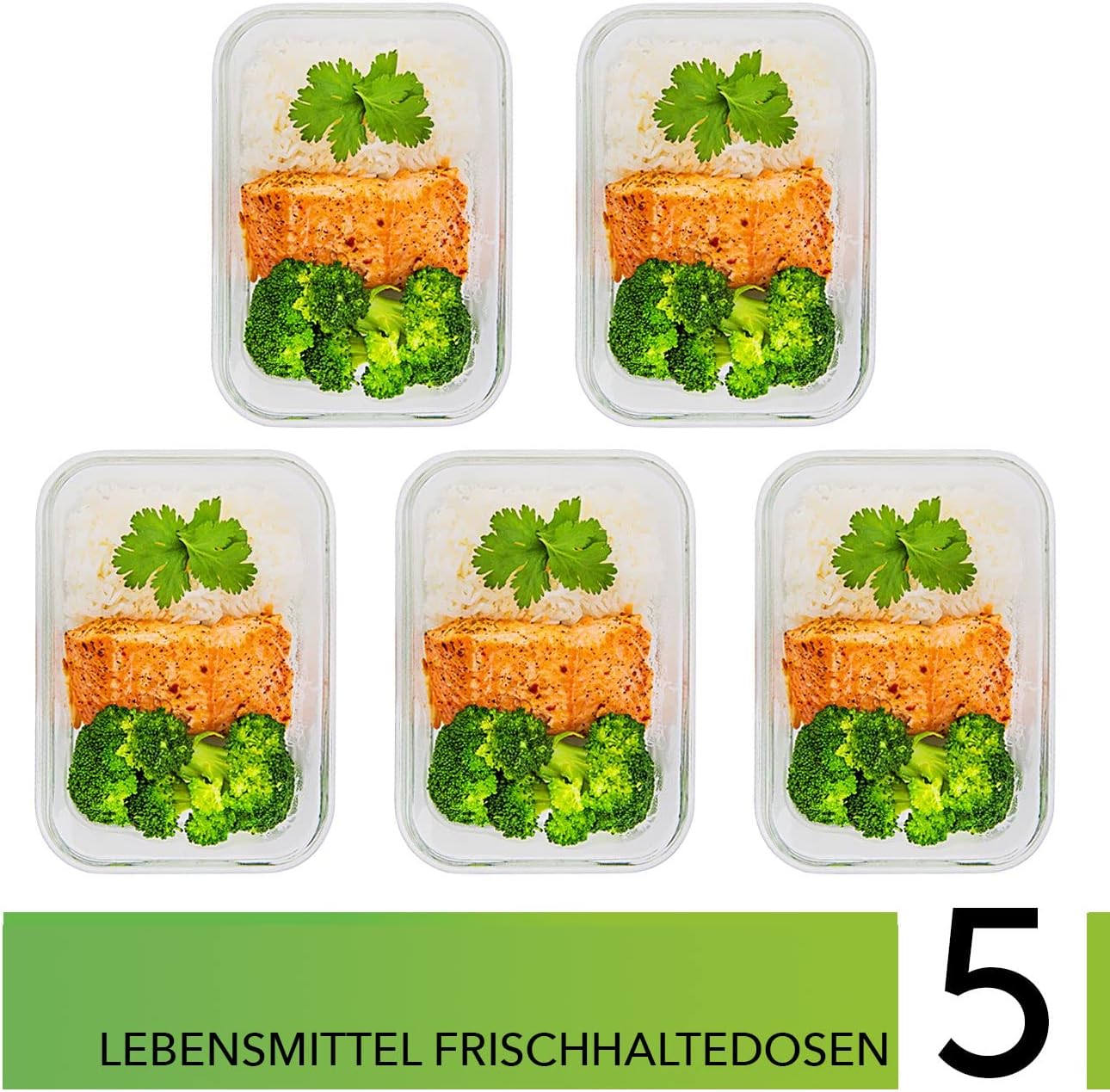 5-teiliges Frischhaltedosen-Set (1000 ml), 5 pack 36oz - 1 Compartment