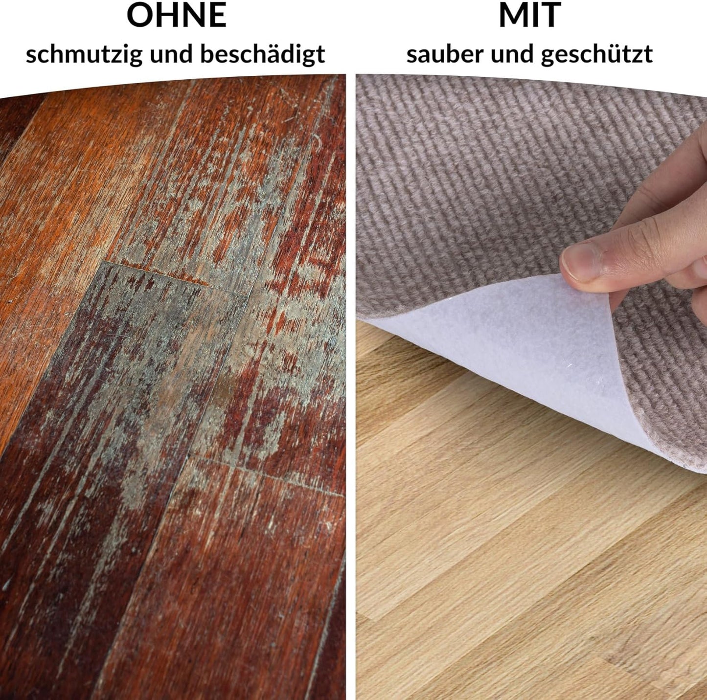 Selbsthaftende Bodenschutzmatte für Bürostuhl, 150 x 200 cm Beige