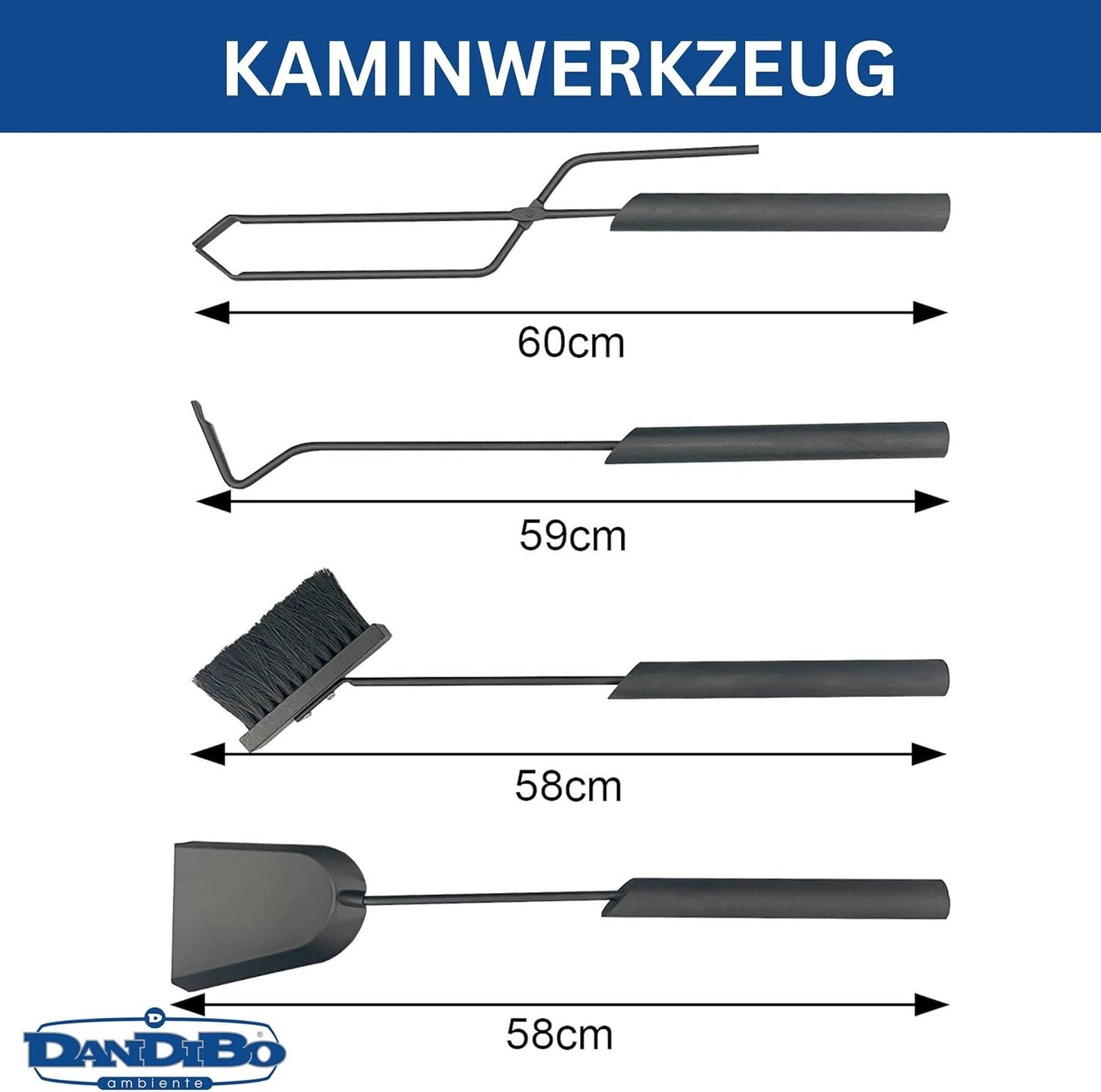 5-teiliges Kaminbesteck-Set
