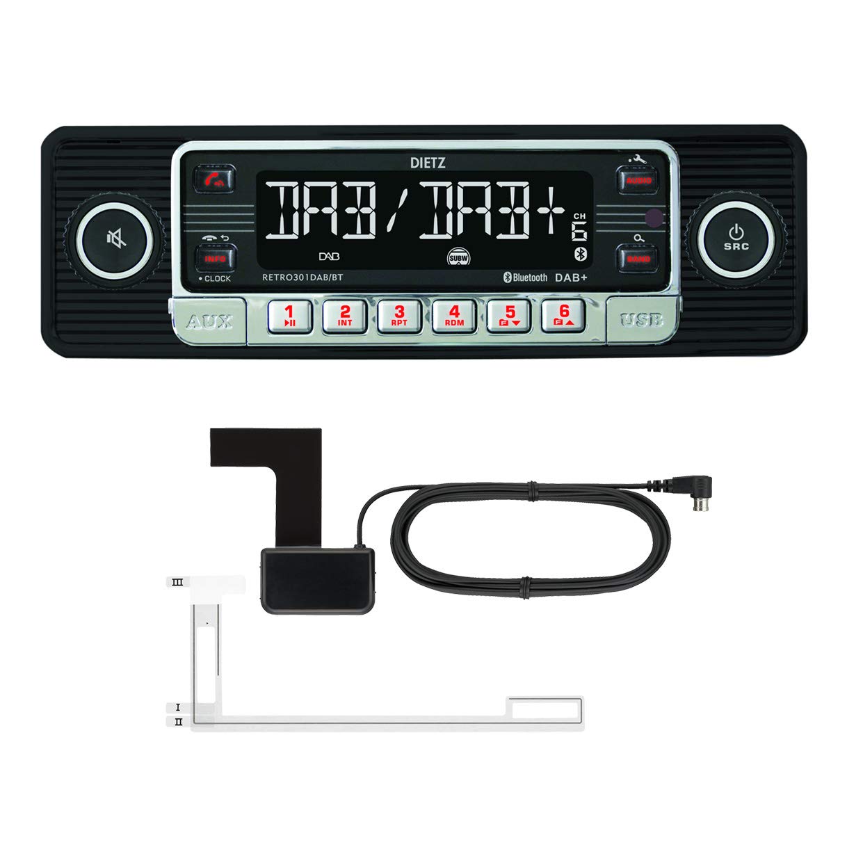 Retro 301 DAB/BT Autoradio mit USB/MP3/Bluetooth