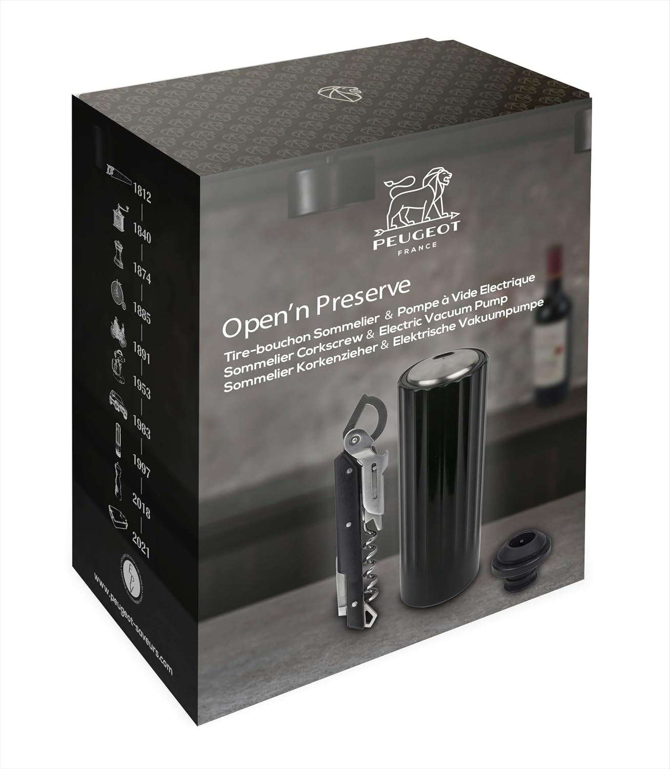Geschenkset für Weinliebhaber, Geschenkset Clavelin + Vakuumpumpe Preserve