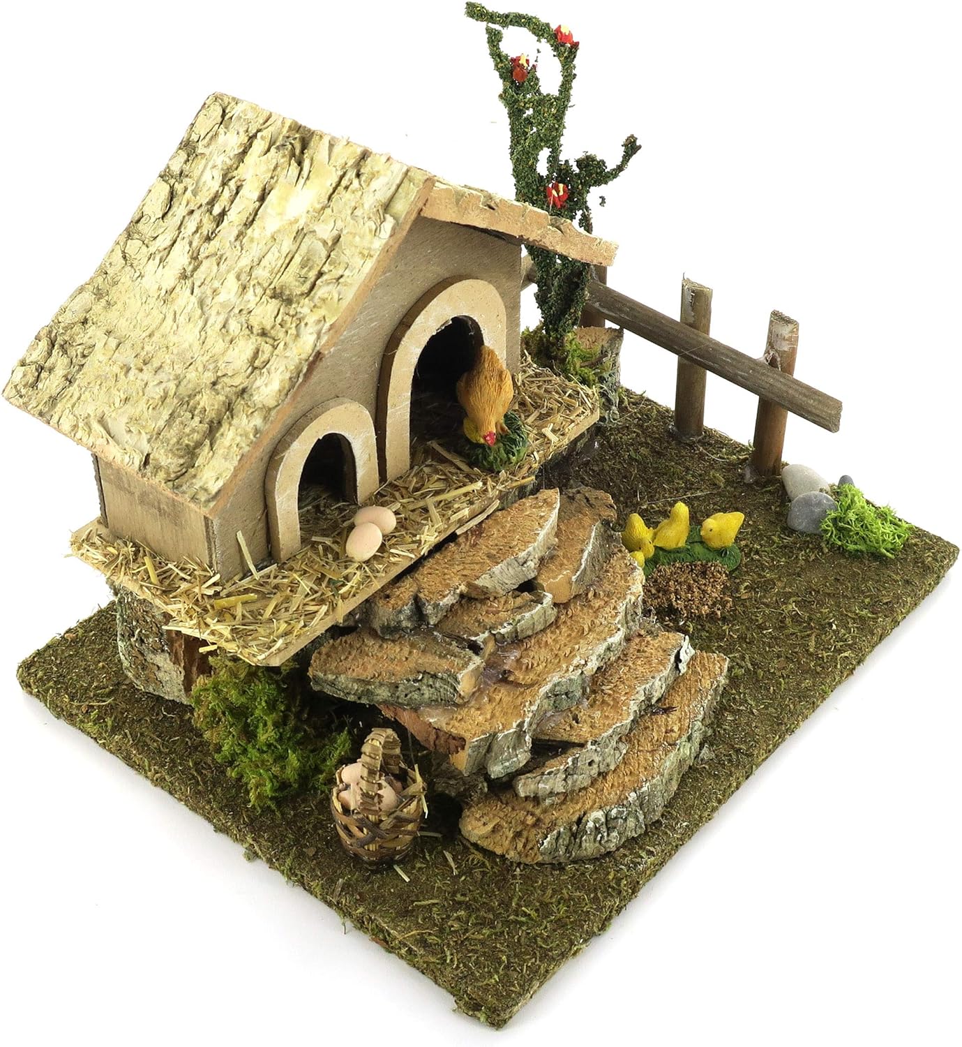 Miniatur Hühnerstall mit Hühnern
