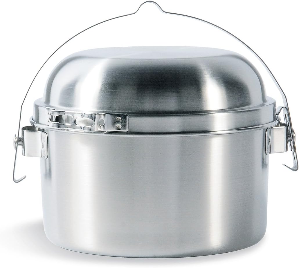 Camping-Kochset mit Topf und Pfanne, Silber 4,0 Liter Single