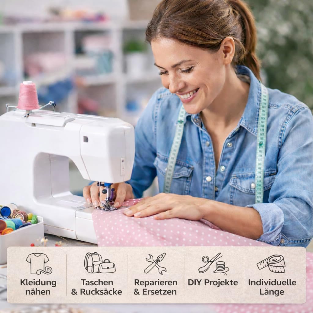 Endlosreissverschluss 10m mit 20 Zippern, 10m + 20 Zipper Rot