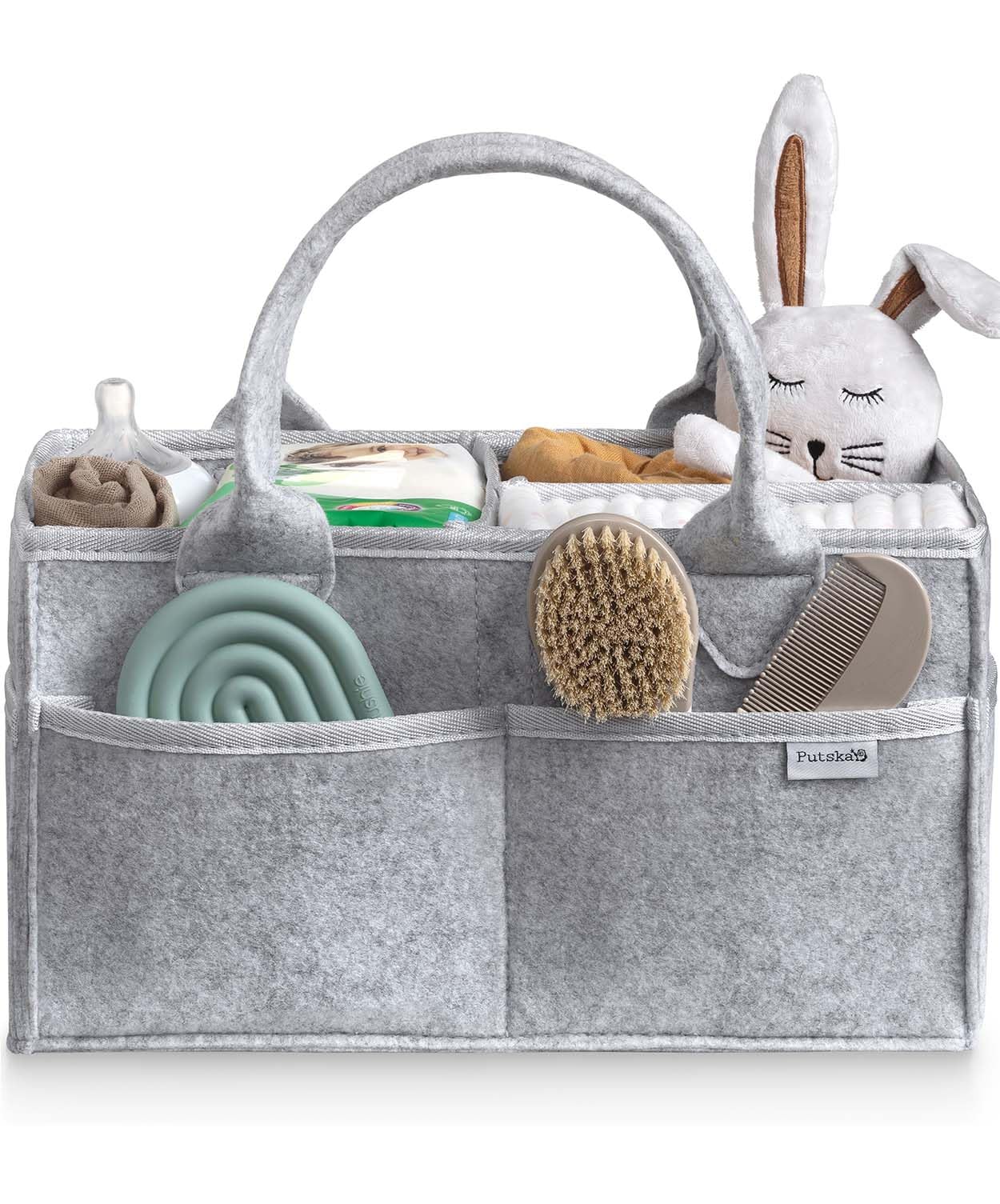 Wickel-Organizer für Wickelstation & Babygeschenk, Grau Standardgrösse