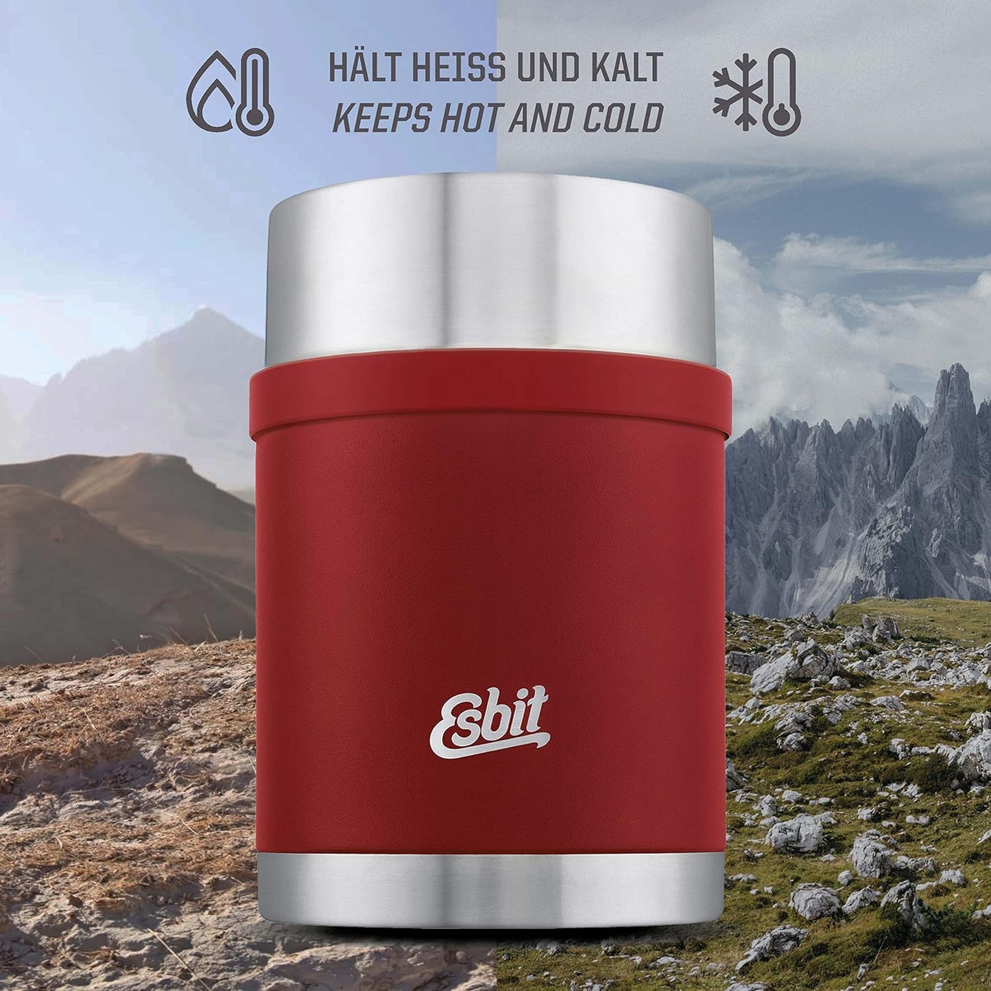 Thermobehälter Sculptor, Burgundy 1000 ml Ohne Manschette