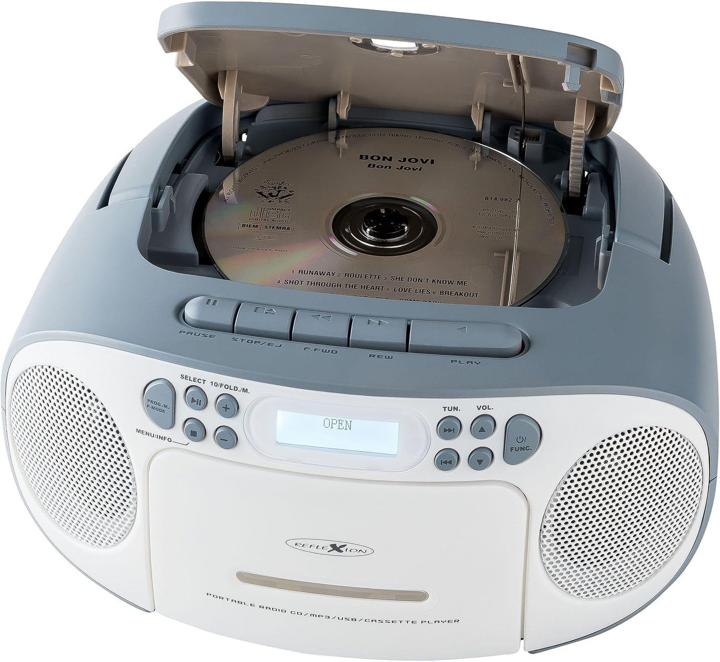 RCR2260DAB/BL - Tragbares CD/MP3-Kassetten-Radio mit DAB+, mit DAB-Radio Blau