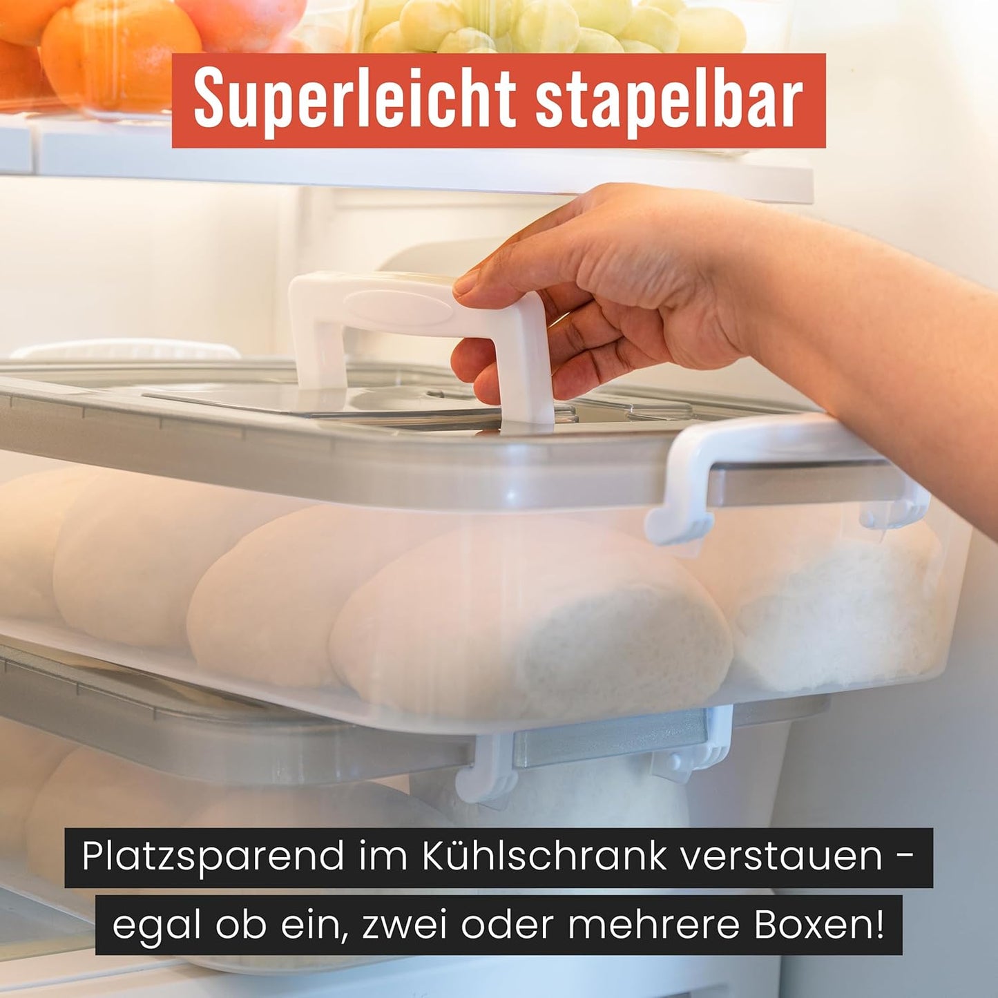 Pizzaballenbox, Grau 44 x 34 cm (2er-Pack)
