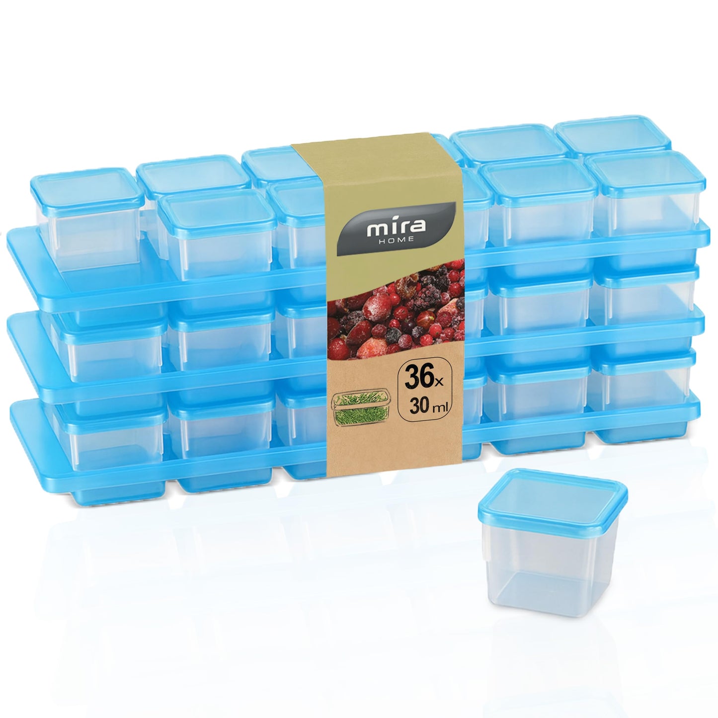 39-teiliges Gefrierdosen-Set mit Halterung, 0,03L (36 Stk) & Halterung (3 Stk)