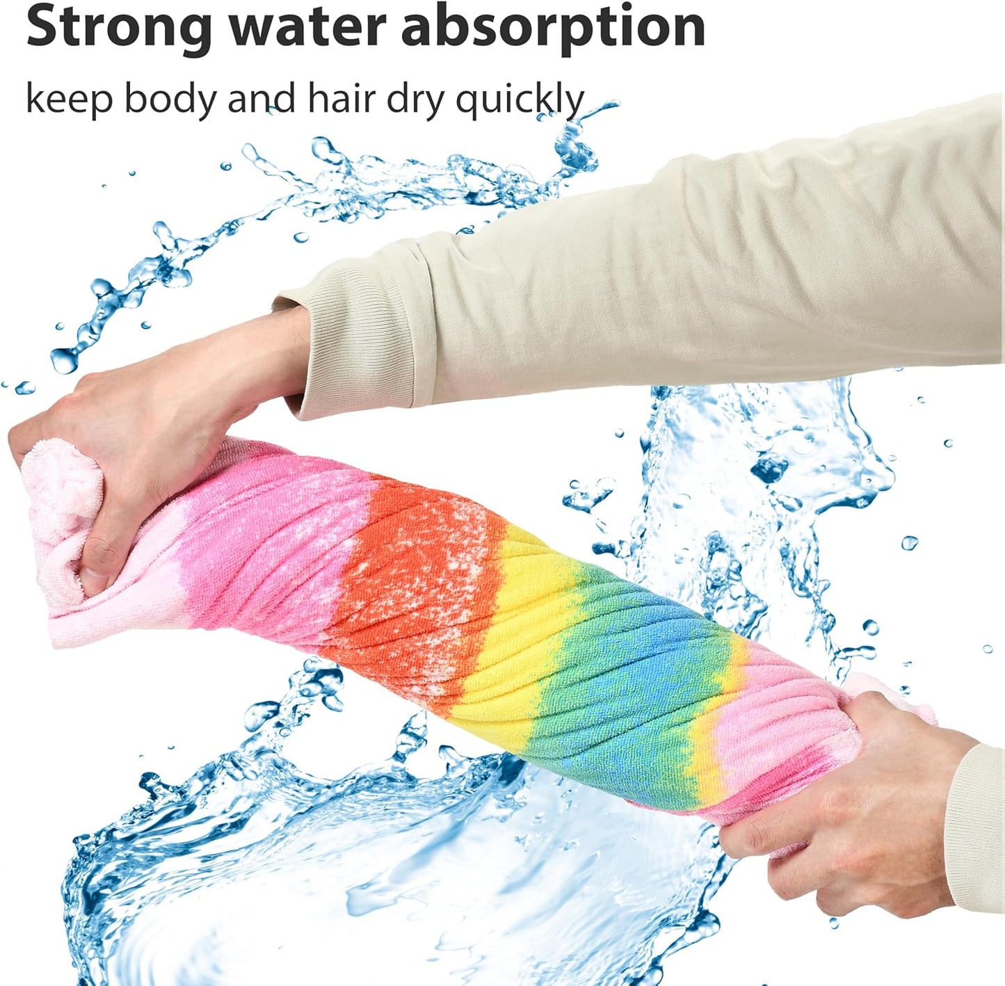 Surf Poncho mit Tragetasche, Regenbogen