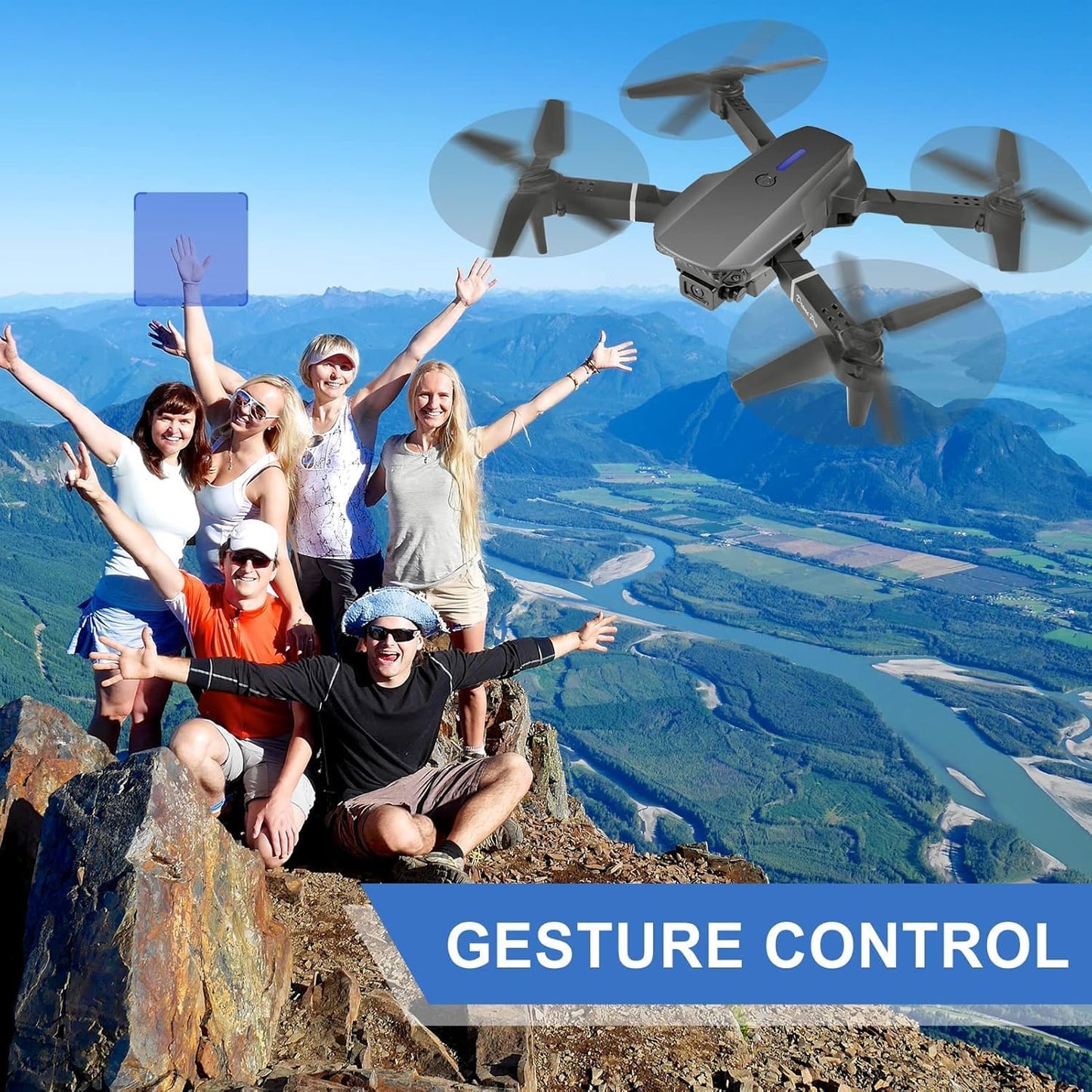 Faltbare 4K-Drohne mit Kamera und FPV-Funktion, Schwarz