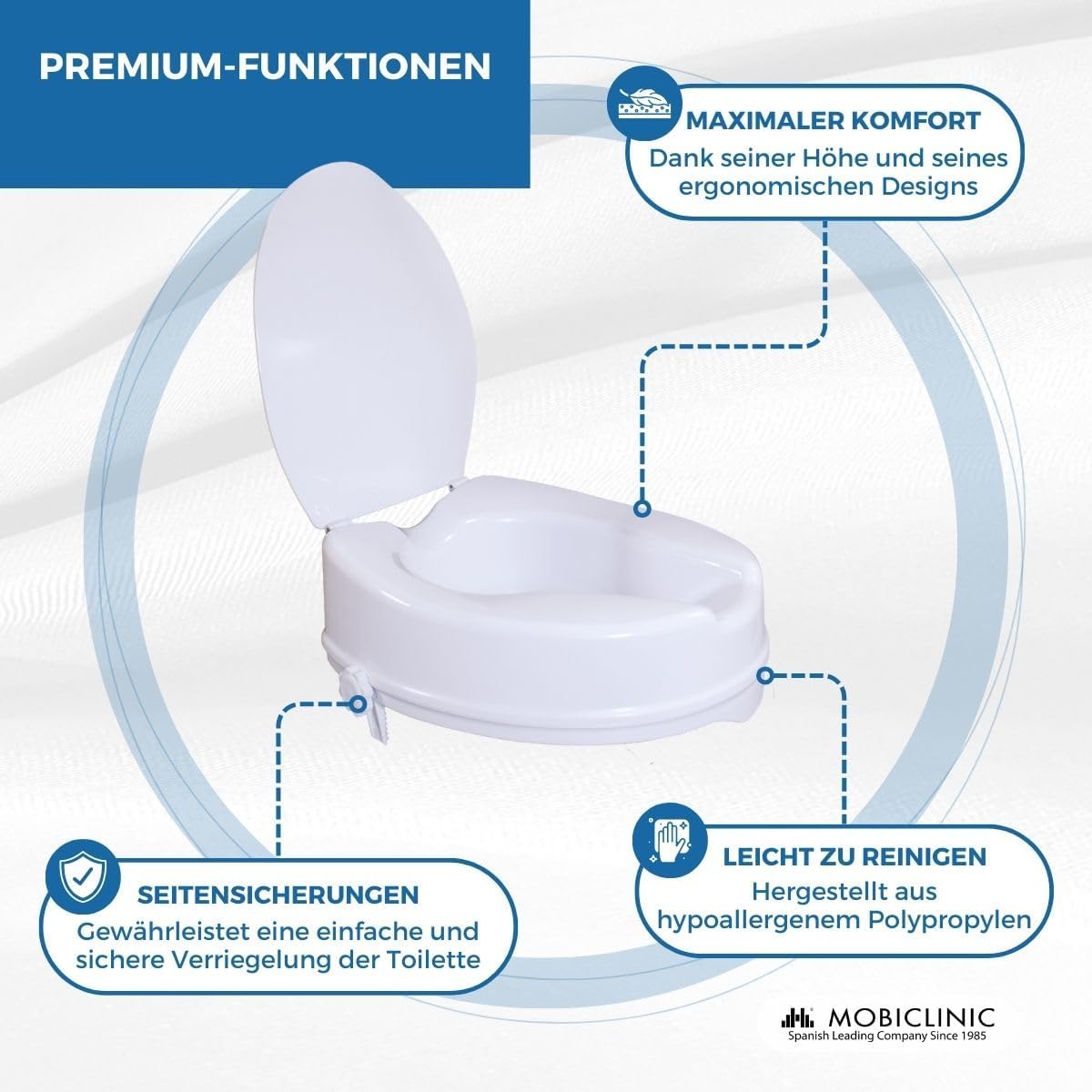 Titán Toilettensitzerhöhung mit Deckel (10 cm)