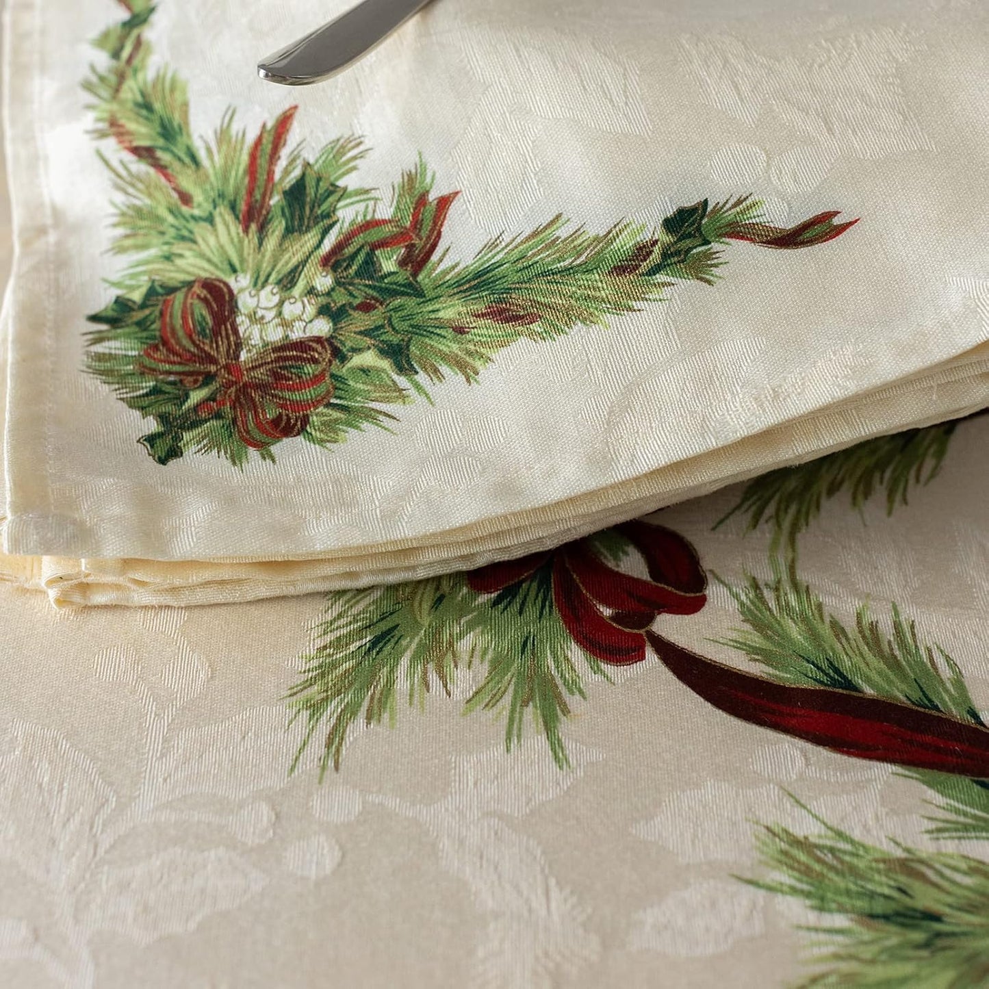 4er-Set Weihnachtsservietten, 19" x 19" (Square, Set of 4) Grün, Gold