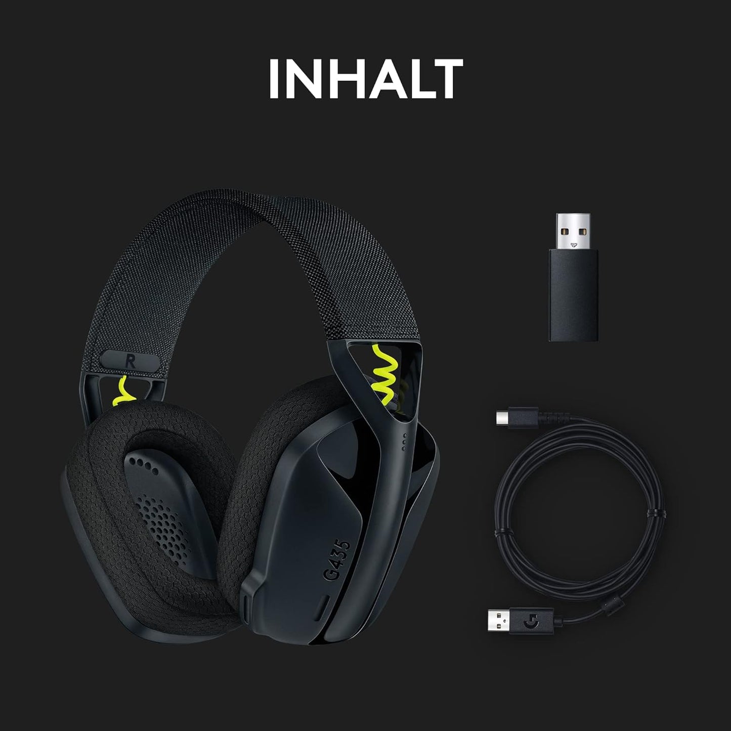 G435 Lightspeed Gaming Headset, Schwarz G435 | +18 Stunden-Akku