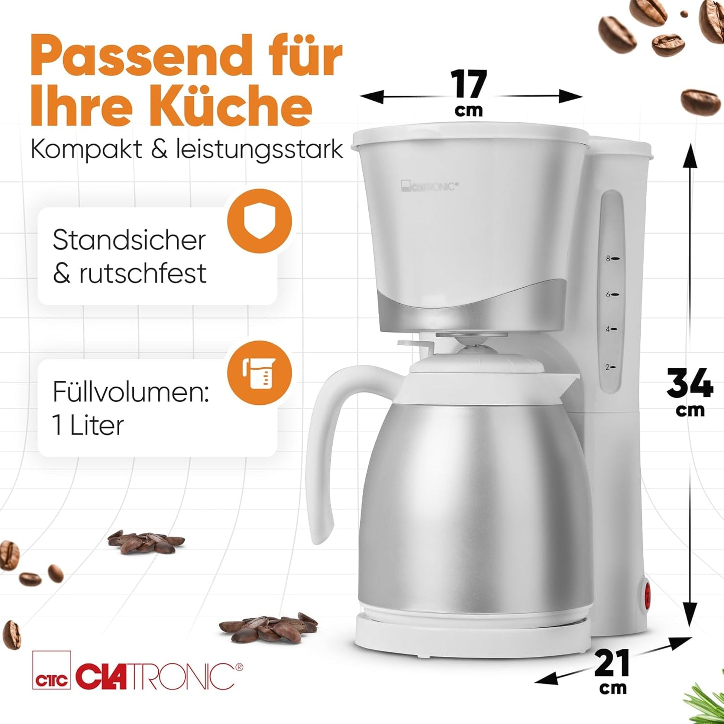 KA 3327 Filterkaffeemaschine mit Thermoskanne, Weiss