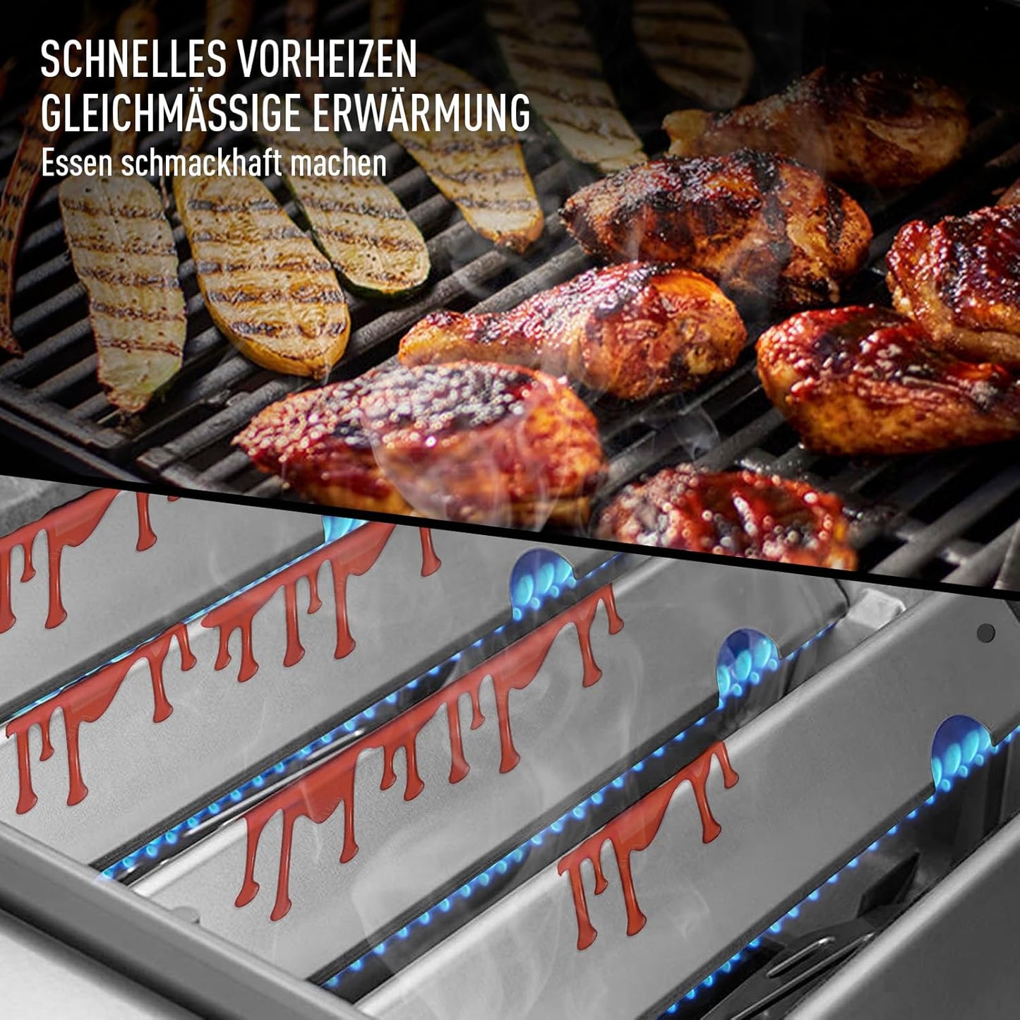 Aromaschienen 66032-5SS für Weber Genesis II/LX 300, 66032-5SS