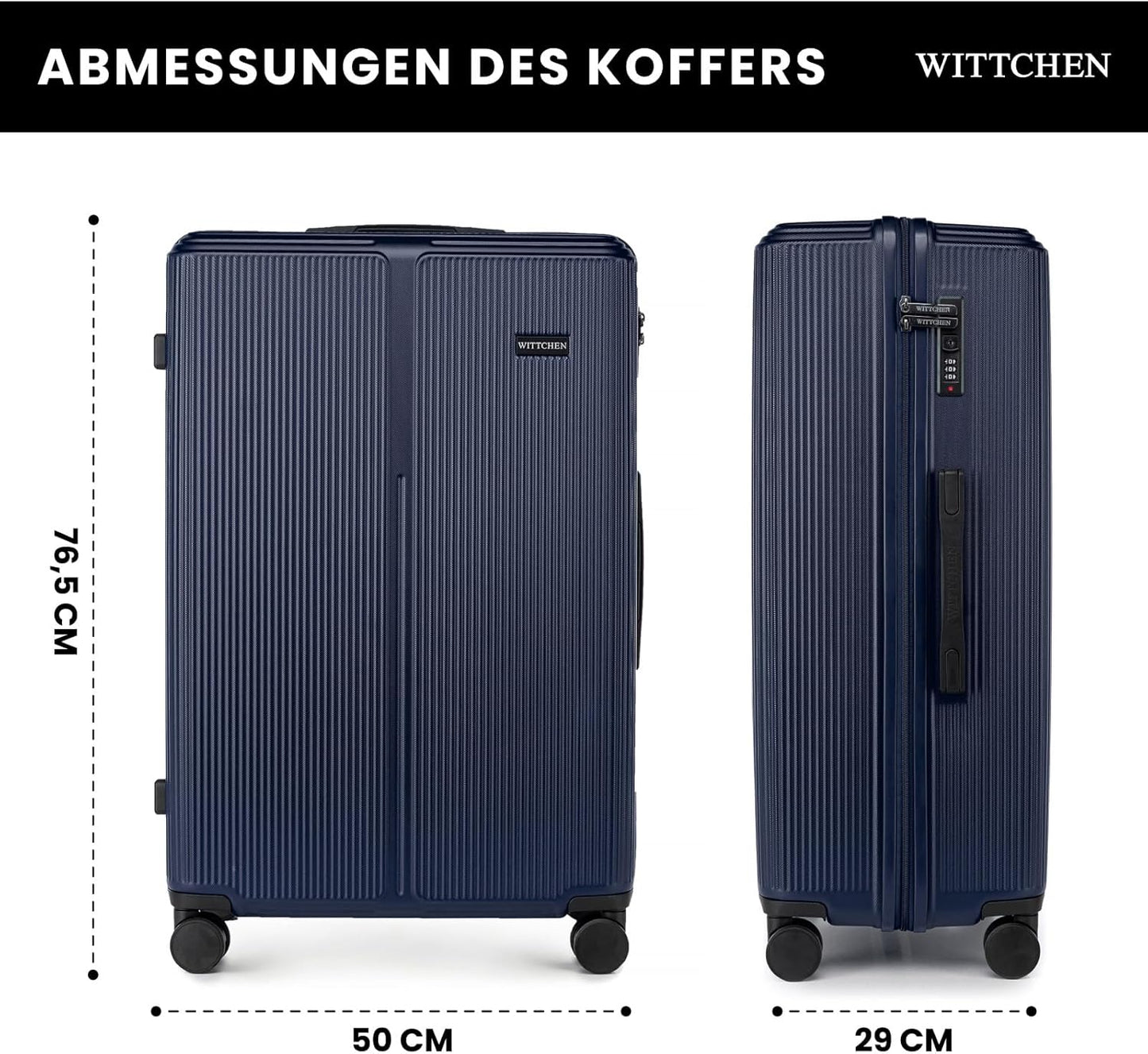 Stripes Line Kofferset 3-teilig (M, L, XL), Marineblau Kofferset (M, L, XL)