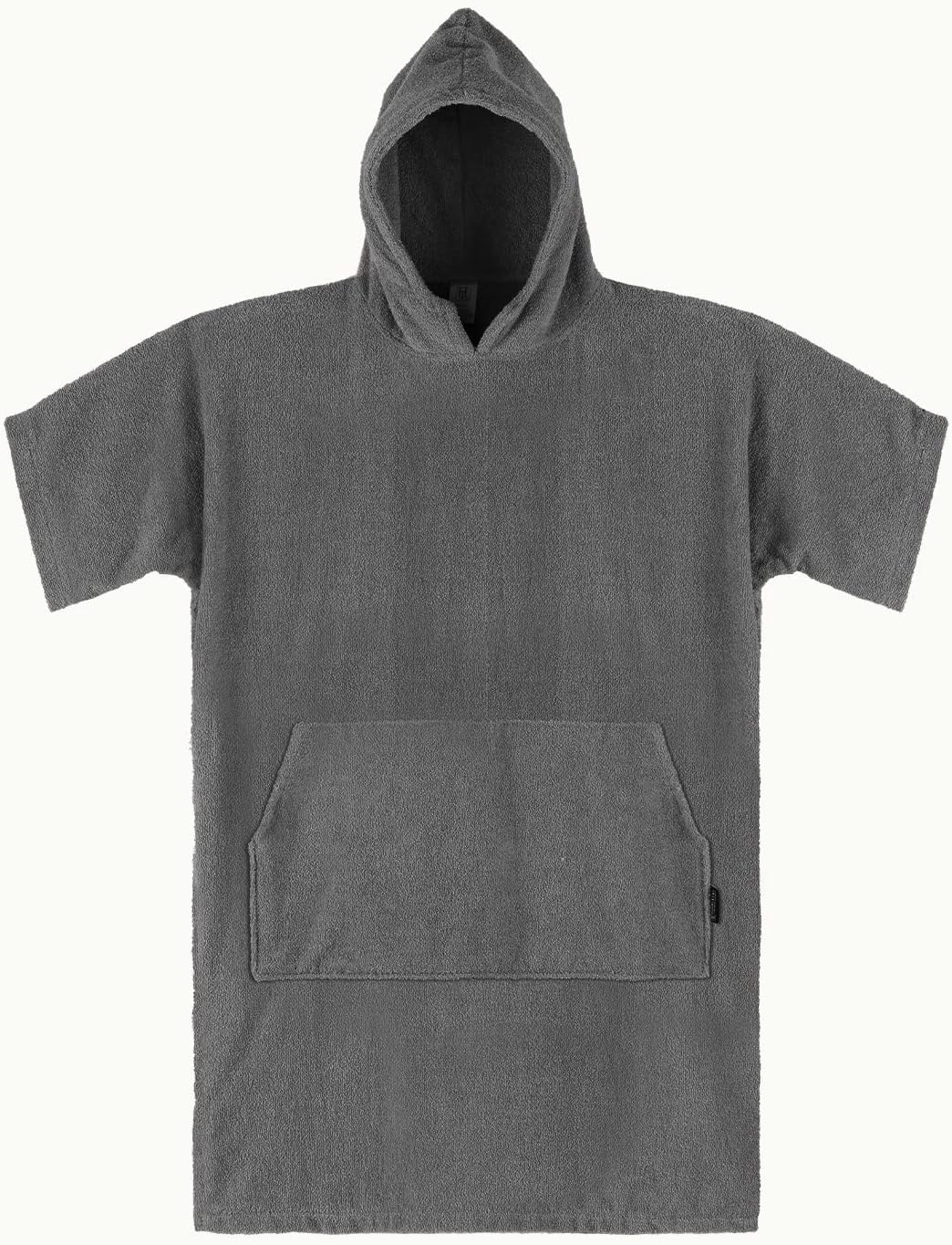Badeponcho mit Kapuze, L-XL Dunkelgrau