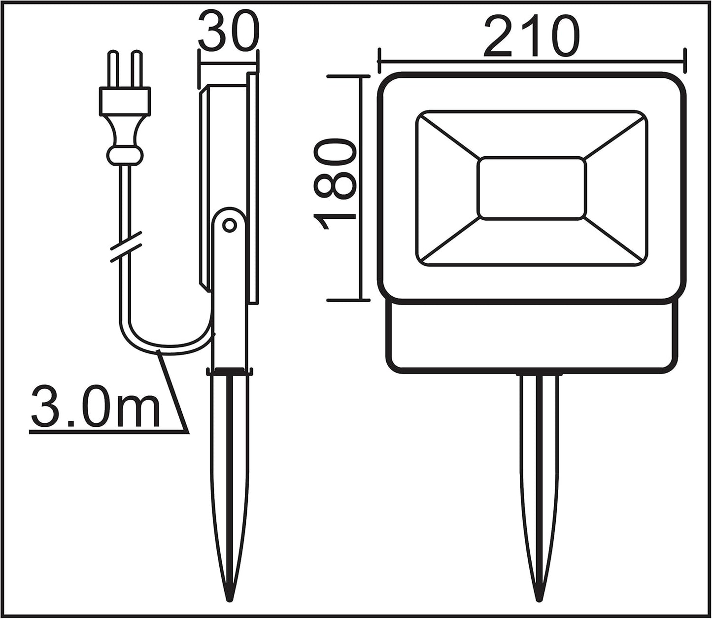 Gartenstrahler, 50w Warmweiss