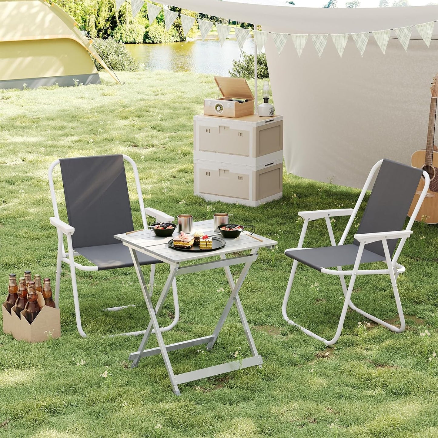 Klappbarer Campingtisch, Silber