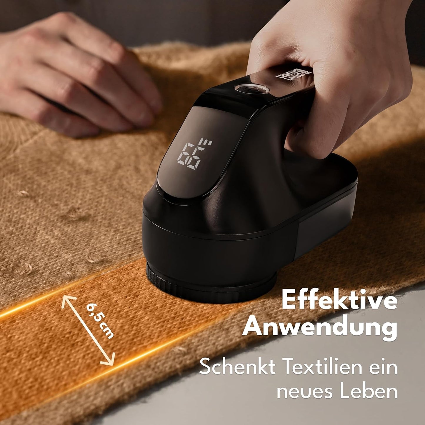 Elektrischer Fusselrasierer mit LED-Anzeige, Schwarz - 2000mah