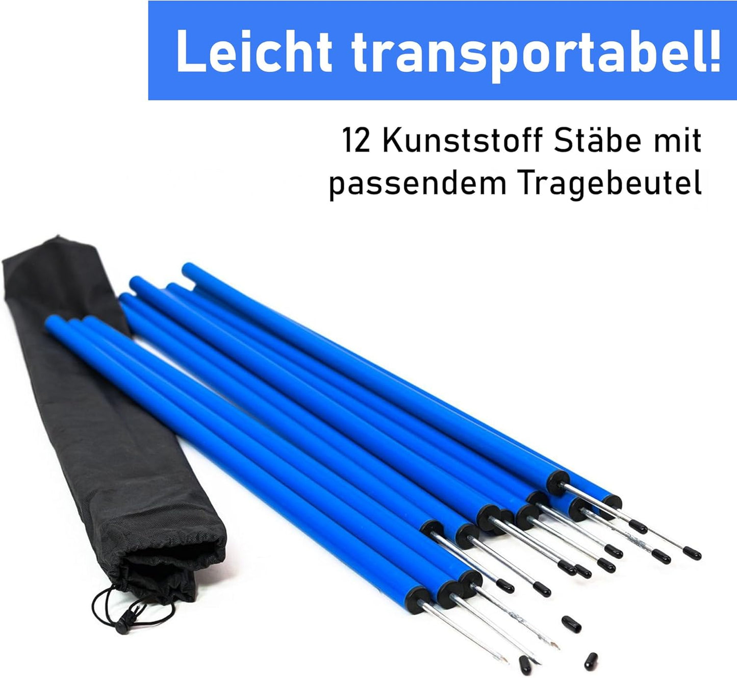 Agility Hundetraining-Set mit Hürden & Slalomstangen, Set ohne Tunnel