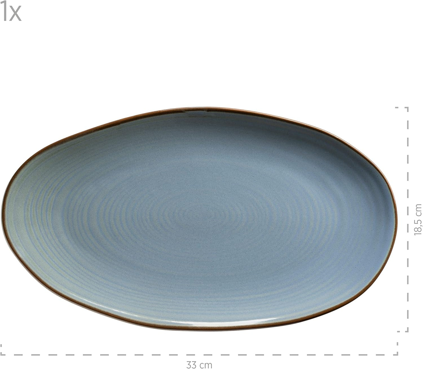 Servierplatten-Set Nottingham im Vintage Look, Blau