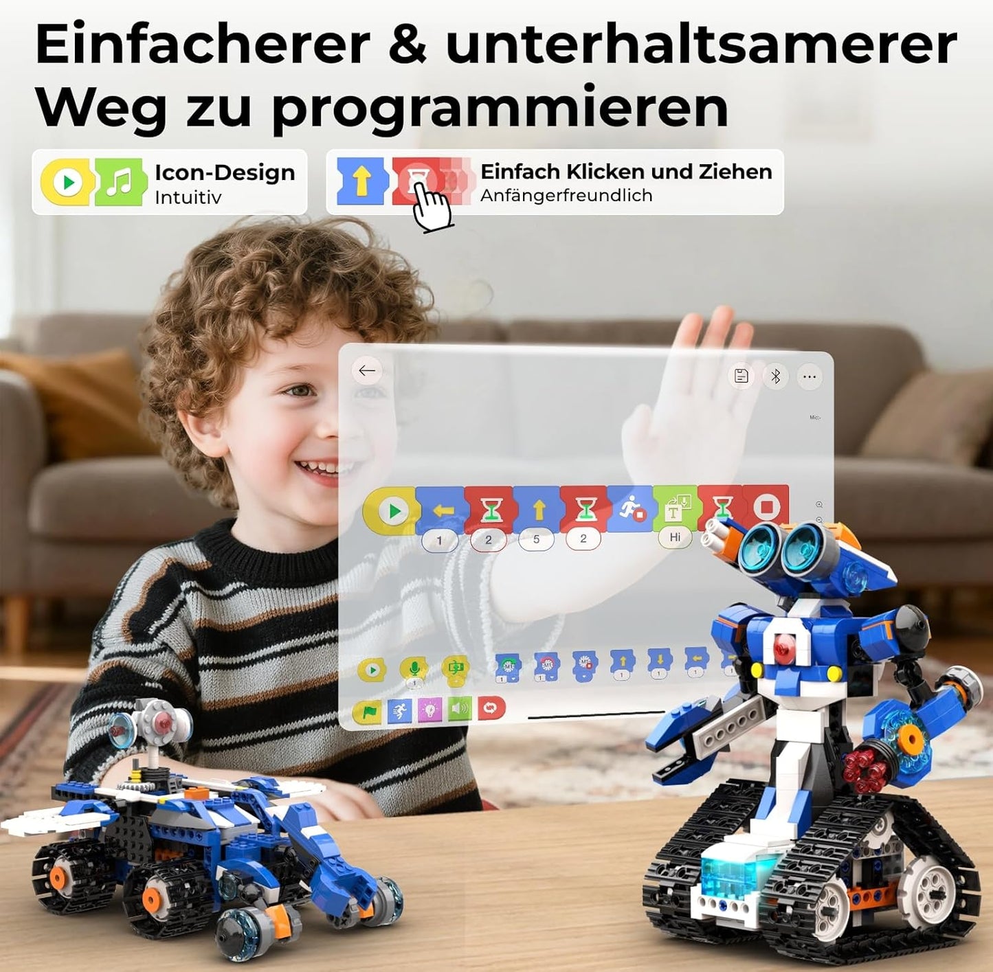 6-in-1 Programmierbarer Roboter-Bausatz Robot J, Robot J