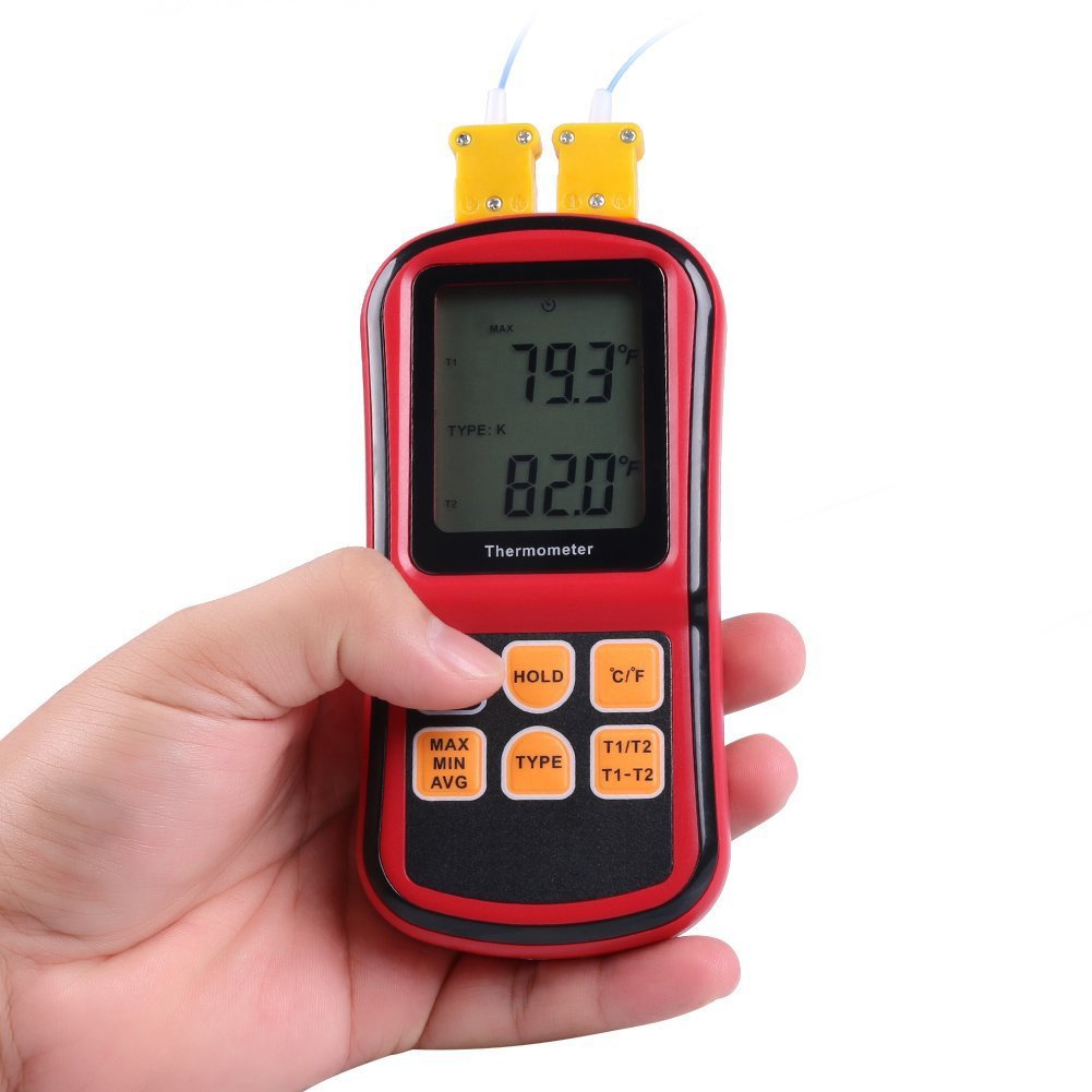 Dual-Kanal Digitalthermometer mit K-Typ Sensoren