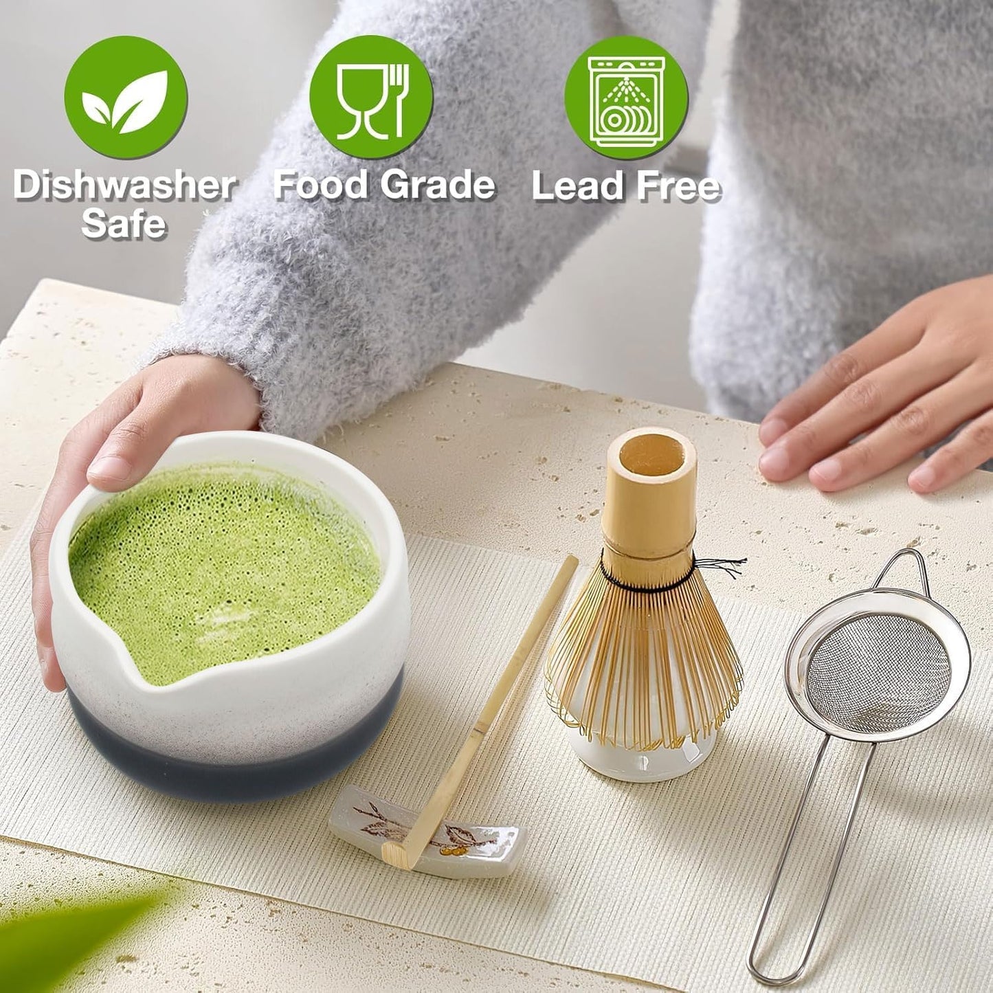 5-teiliges Matcha-Tee-Set, Schwarz