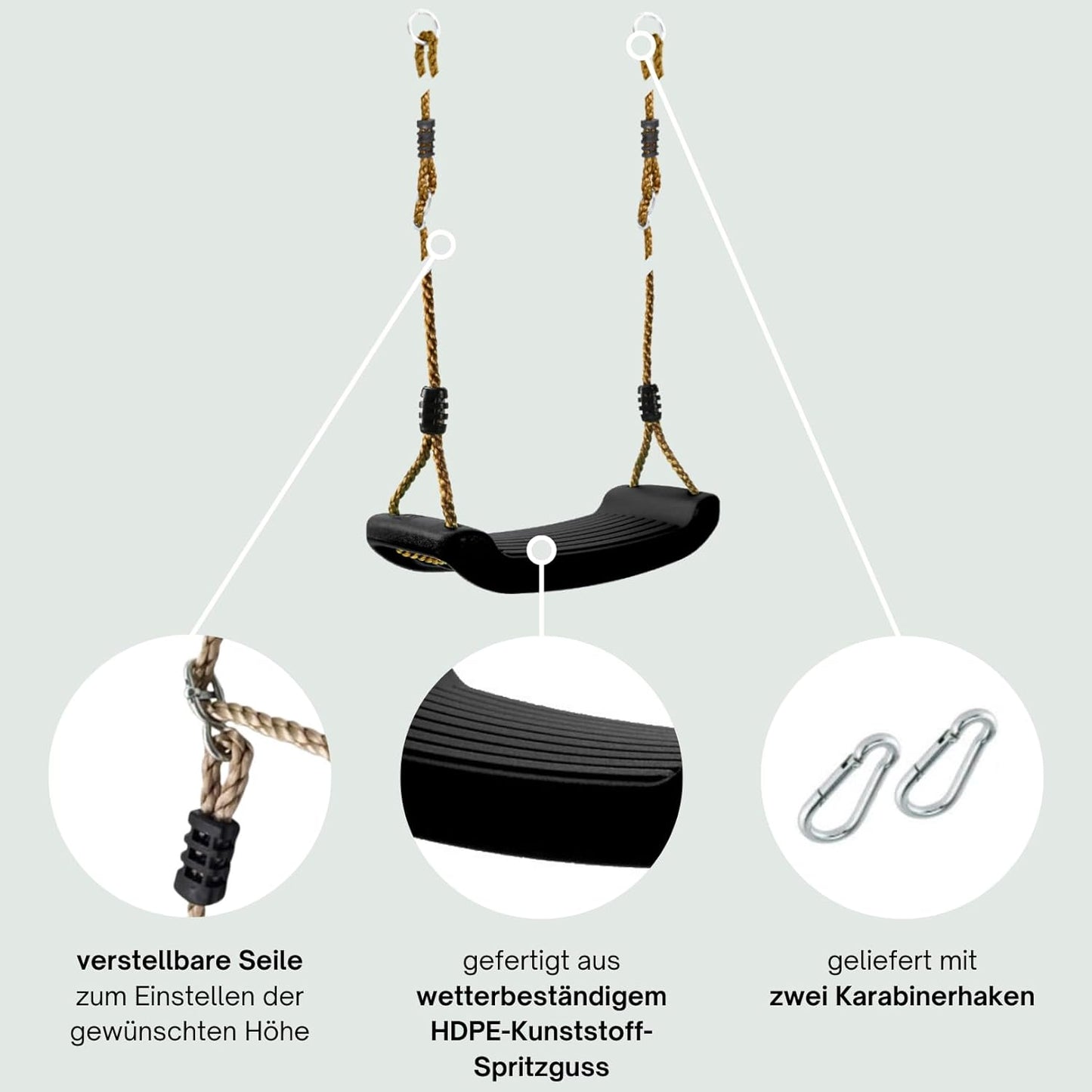 Schaukelsitz für Kinder, Schwarz
