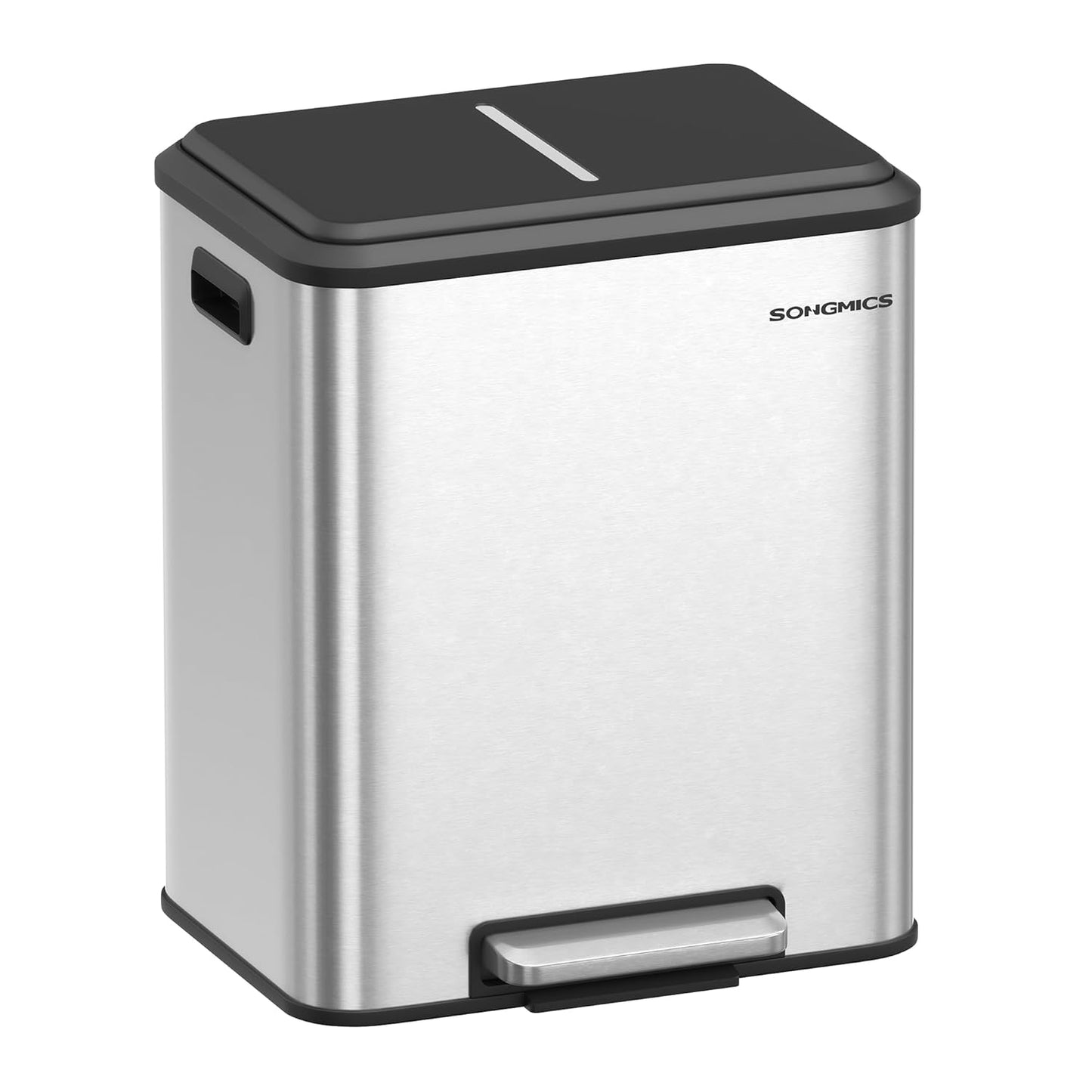 LTB544E01 Mülltrennsystem mit Softclose-Deckel (2 x 15 L), metallicsilber