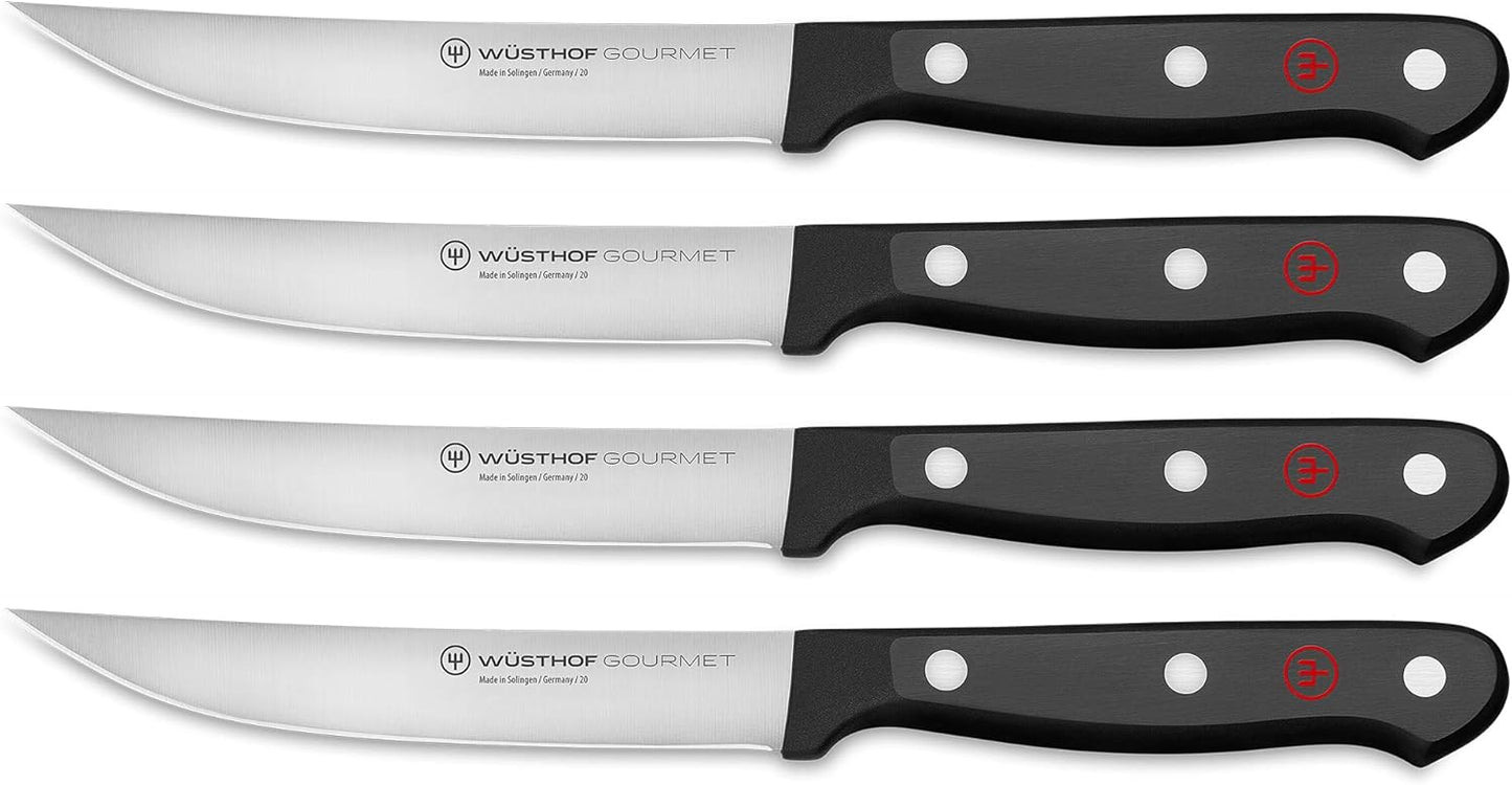 Gourmet Steakmessersatz (4 Stück), Schwarz|Messerset. 6-teilig