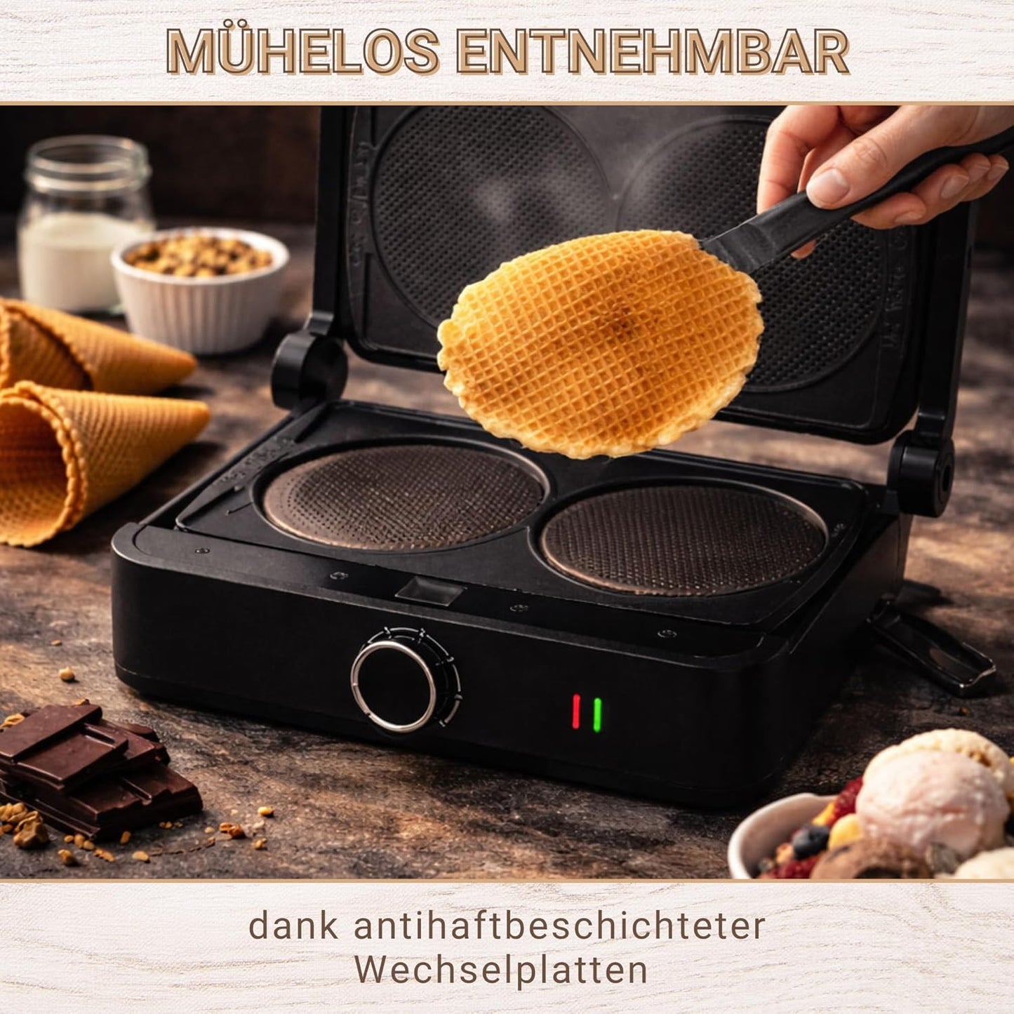 SM-1000W Eiswaffel- und Hörnchen-Maker