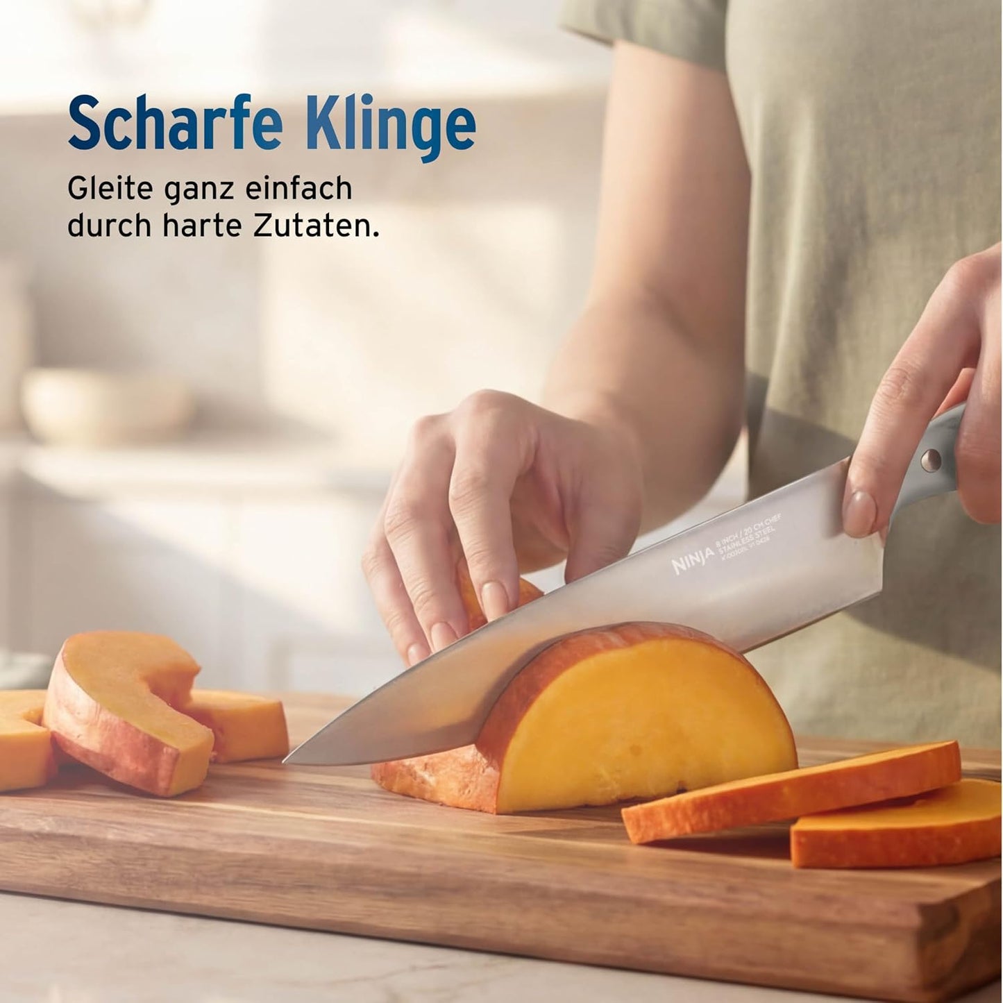 StaySharp Messerblock-Set mit Schärfer, 13-tlg Messerblock, Stein-gold