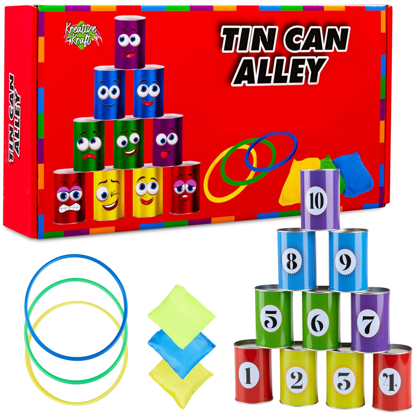 Outdoor-Spiele-Set für Kindergeburtstage, Tin Can Alley