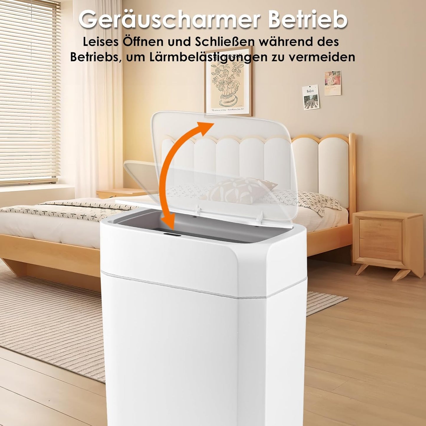 Automatik Touchless Mülleimer mit Sensor, Weiss