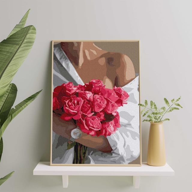 Malen Nach Zahlen Set, Junges Mädchen Mit Blumen