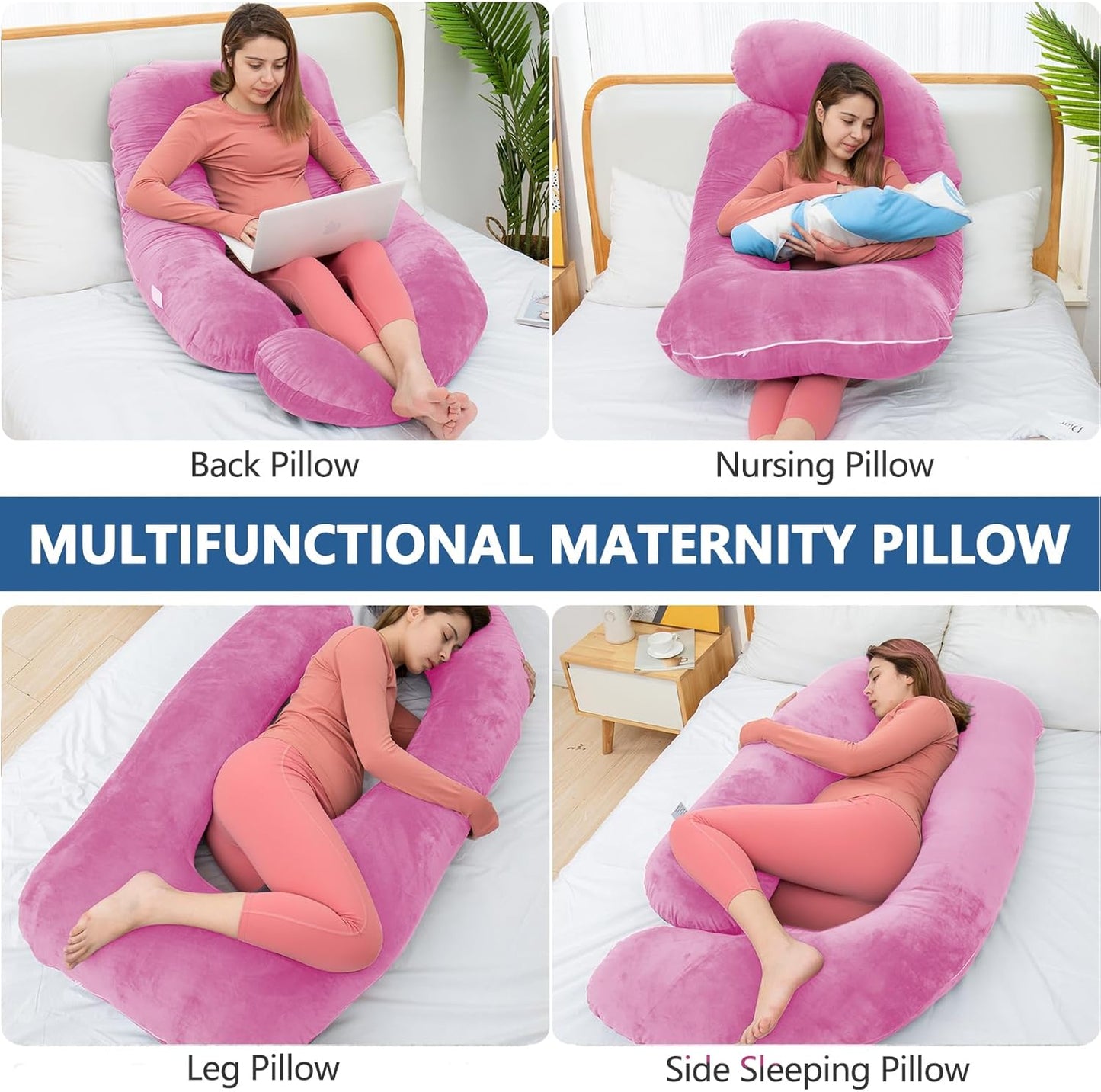 U-förmiges Schwangerschaftskissen, Violett-memory Foam