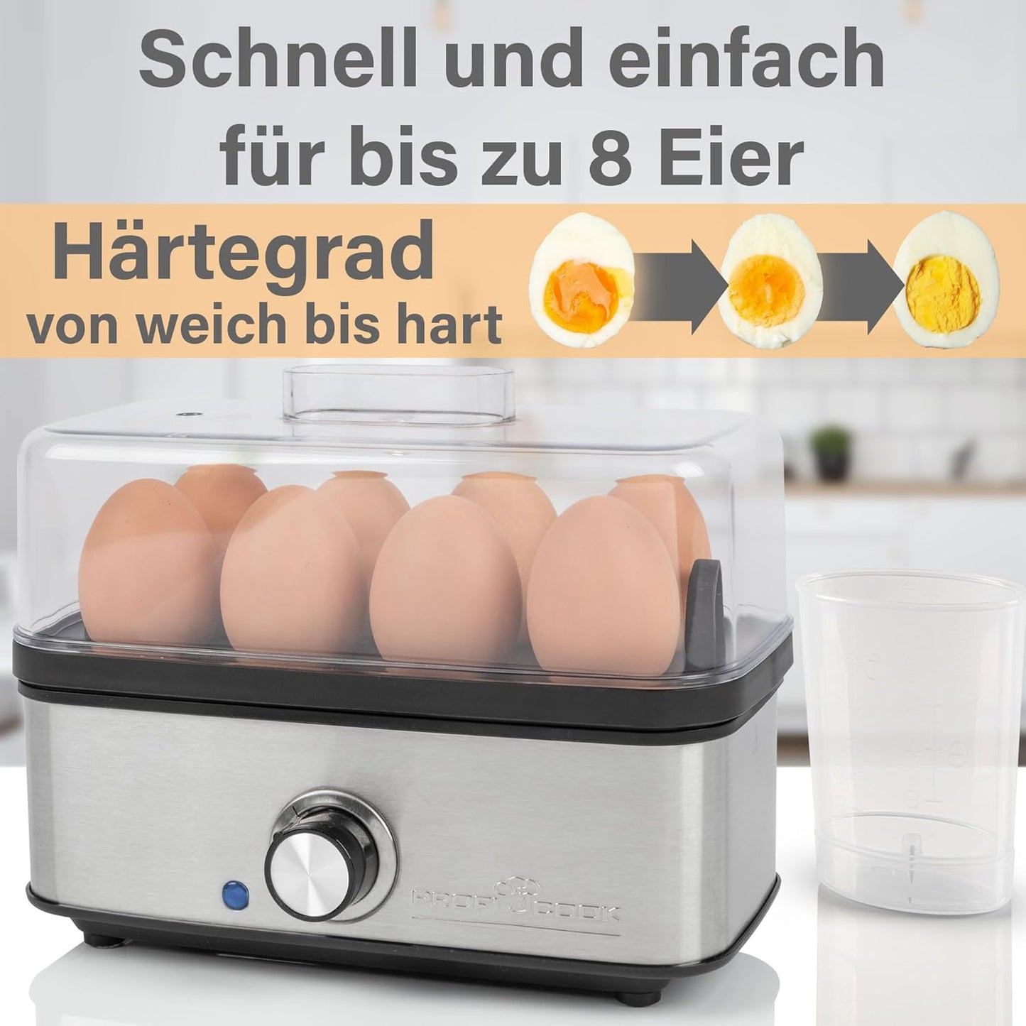 Eierkocher PC-EK 1275 mit Omelett-/Pochier-Funktion