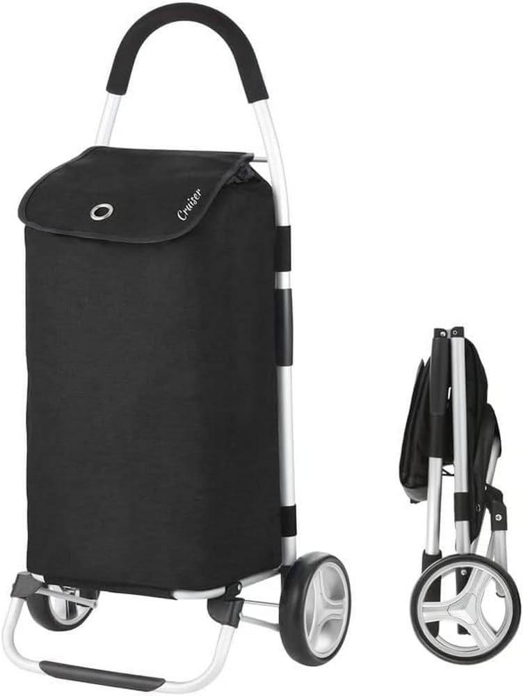 Faltbarer Einkaufstrolley 40L, Schwarz