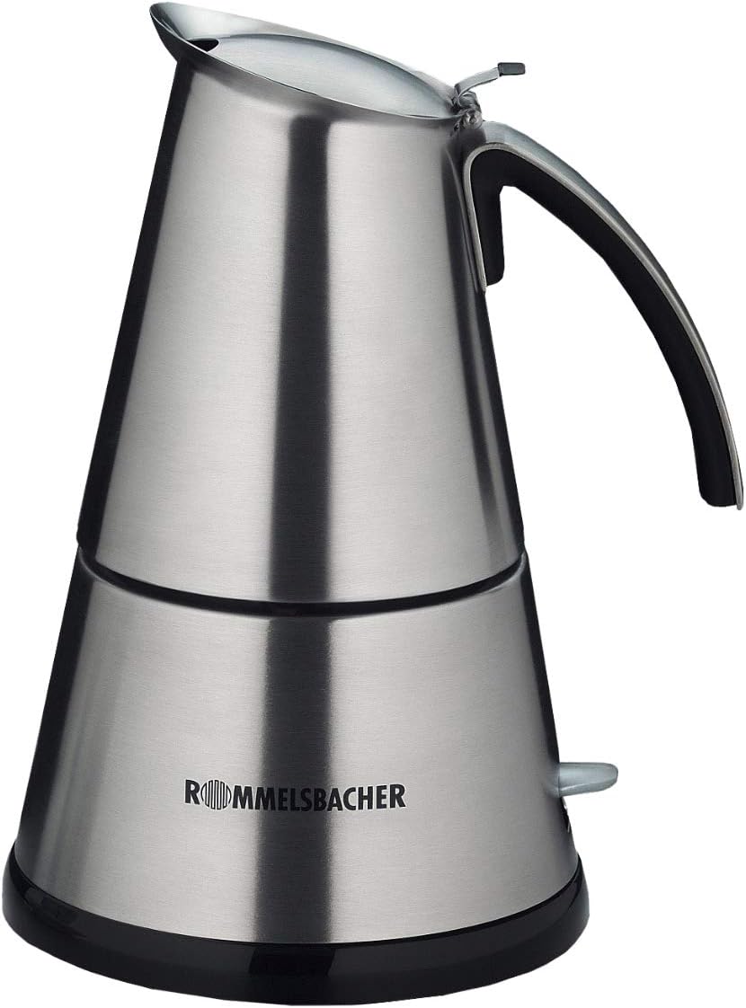 EKO 366/E - Elektrischer Espressokocher für 3 - 6 Tassen, 3-6 Tassen Edelstahl-Kanne Single