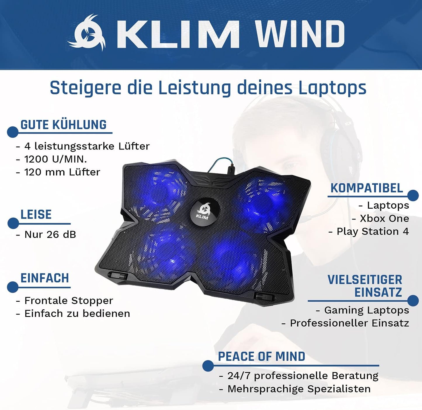 Laptop Kühler, Blau