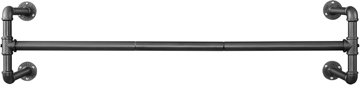 Wandgarderobe im Industriestil mit Kleiderstange, 1er Set