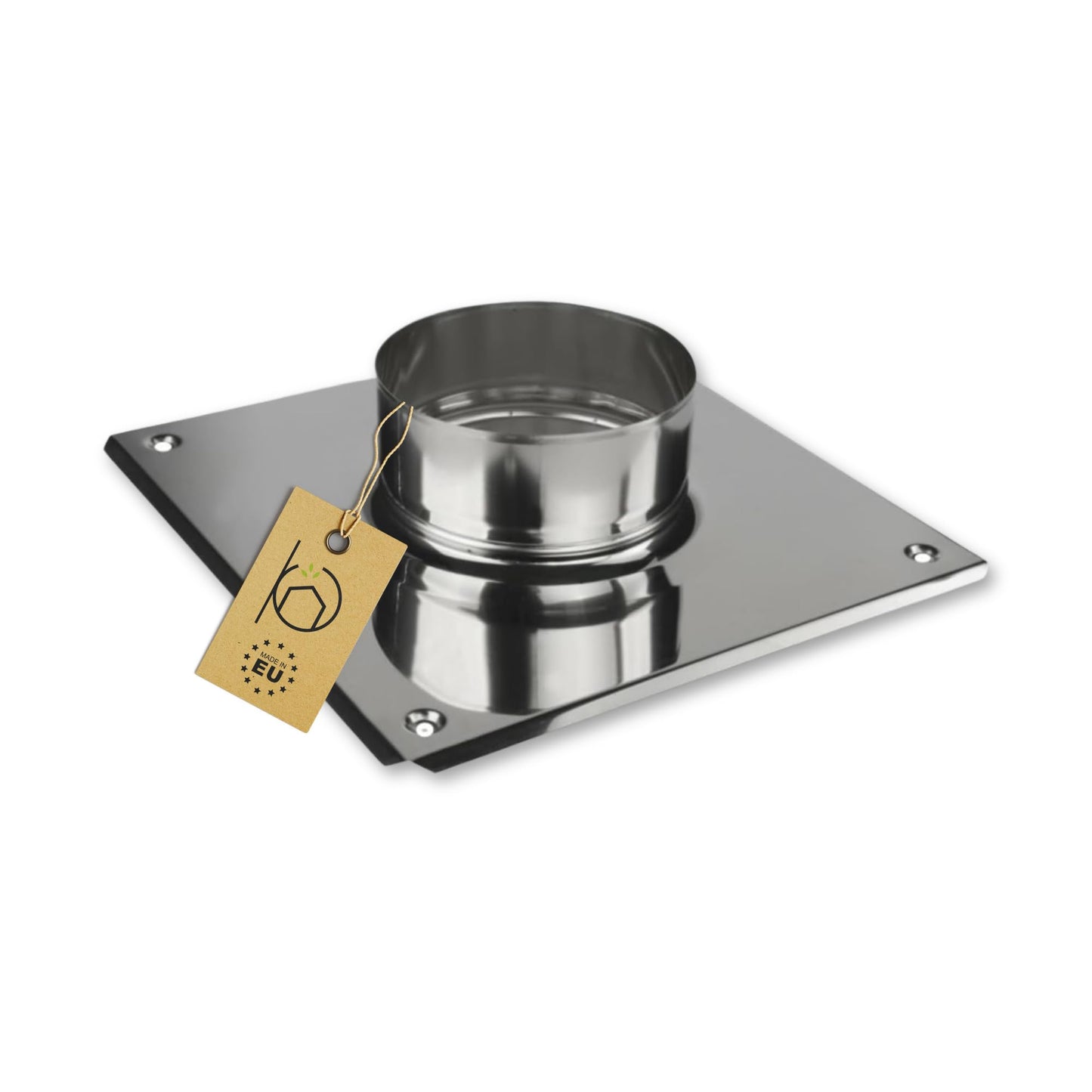 Edelstahl Ofenrohr Grundplatte (100 mm), 100 mm Grundplatte