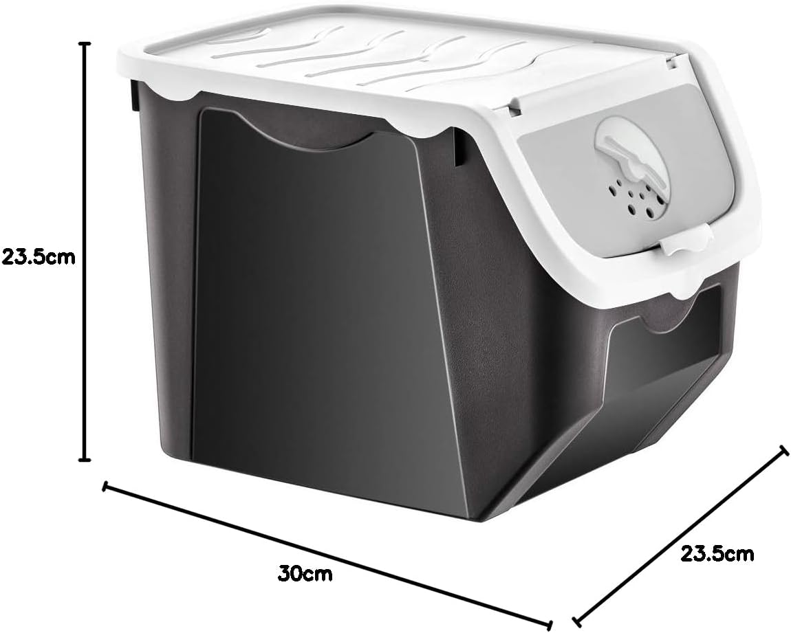Aufbewahrungsbox mit Deckel für Zwiebeln, Kartoffeln oder Knoblauch, Weiss