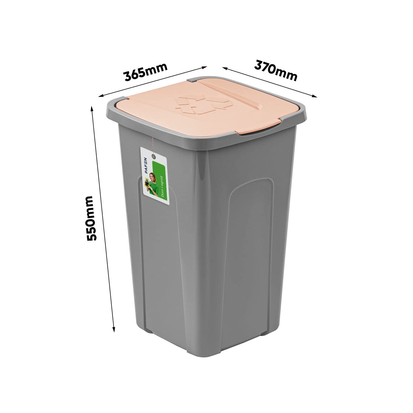 Mülleimer mit Deckel, 1 Grau – Braun