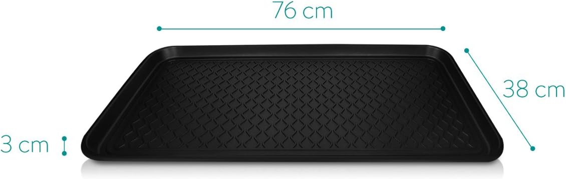 Schuhabtropfmatte, 76x38x3 cm, 76.2 x 38.1 x 3 cm Schwarz